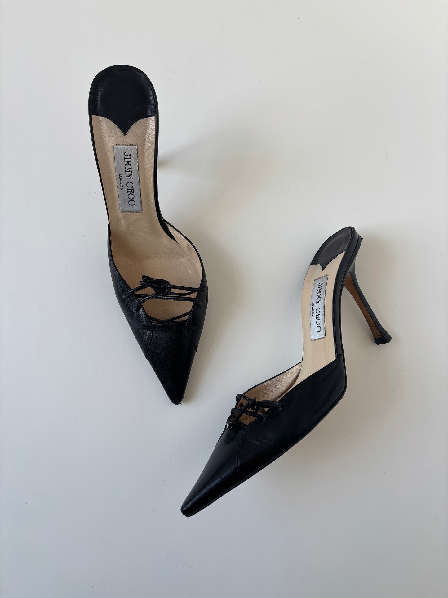 Jimmy Choo 2000s black bow lace mules (EU 39/ US 8.5)