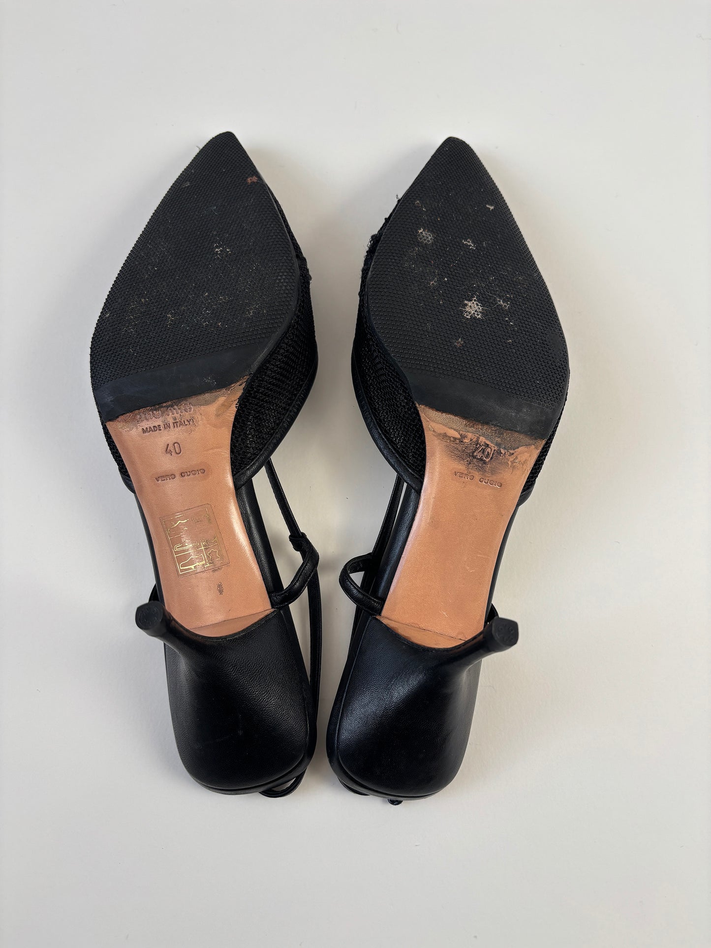 Miu Miu 2000s black floral mesh slingbacks (EU 40 / US 9.5)