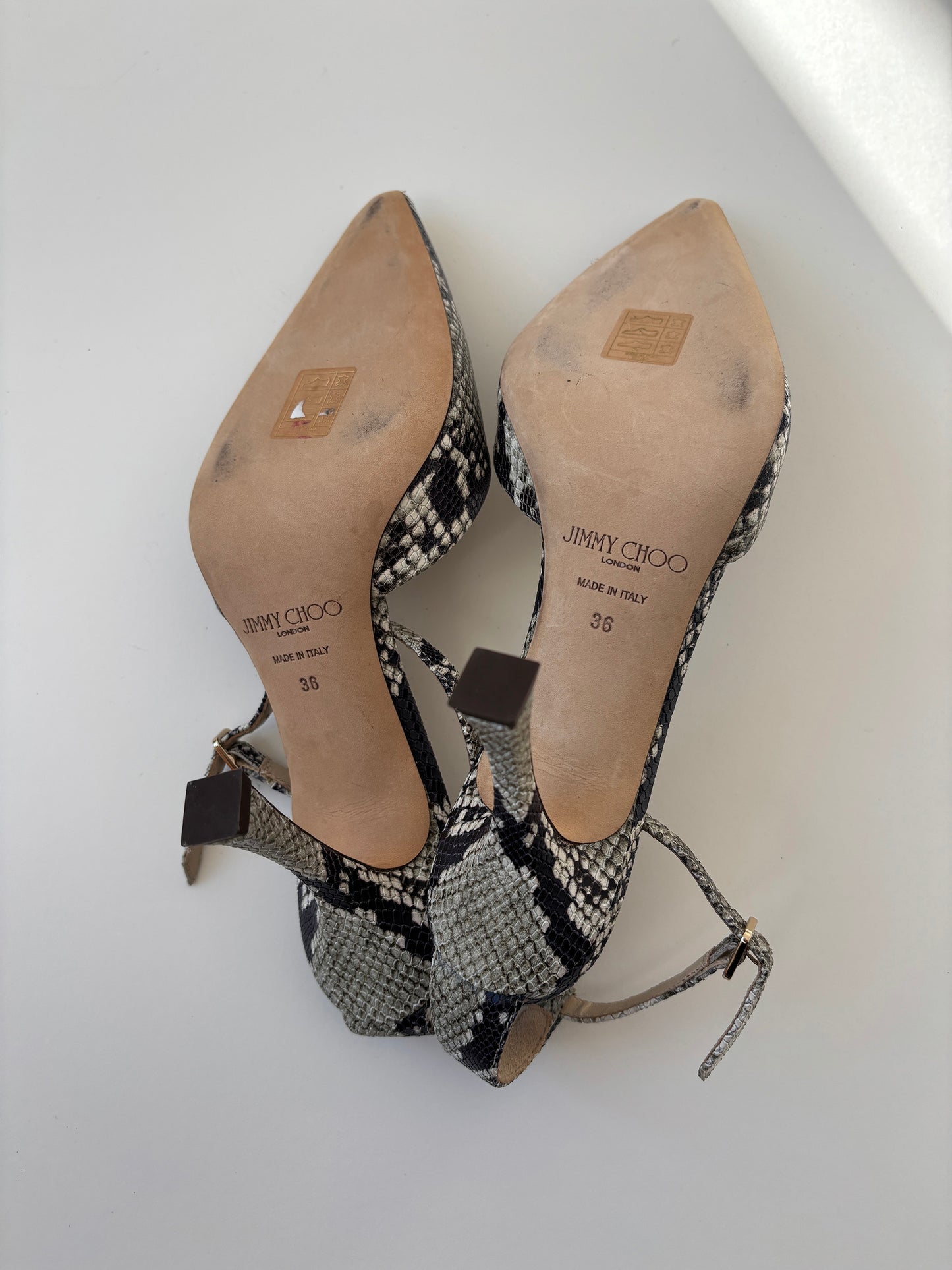 Jimmy Choo 2000s green snake heels (EU 36/ US 5.5)