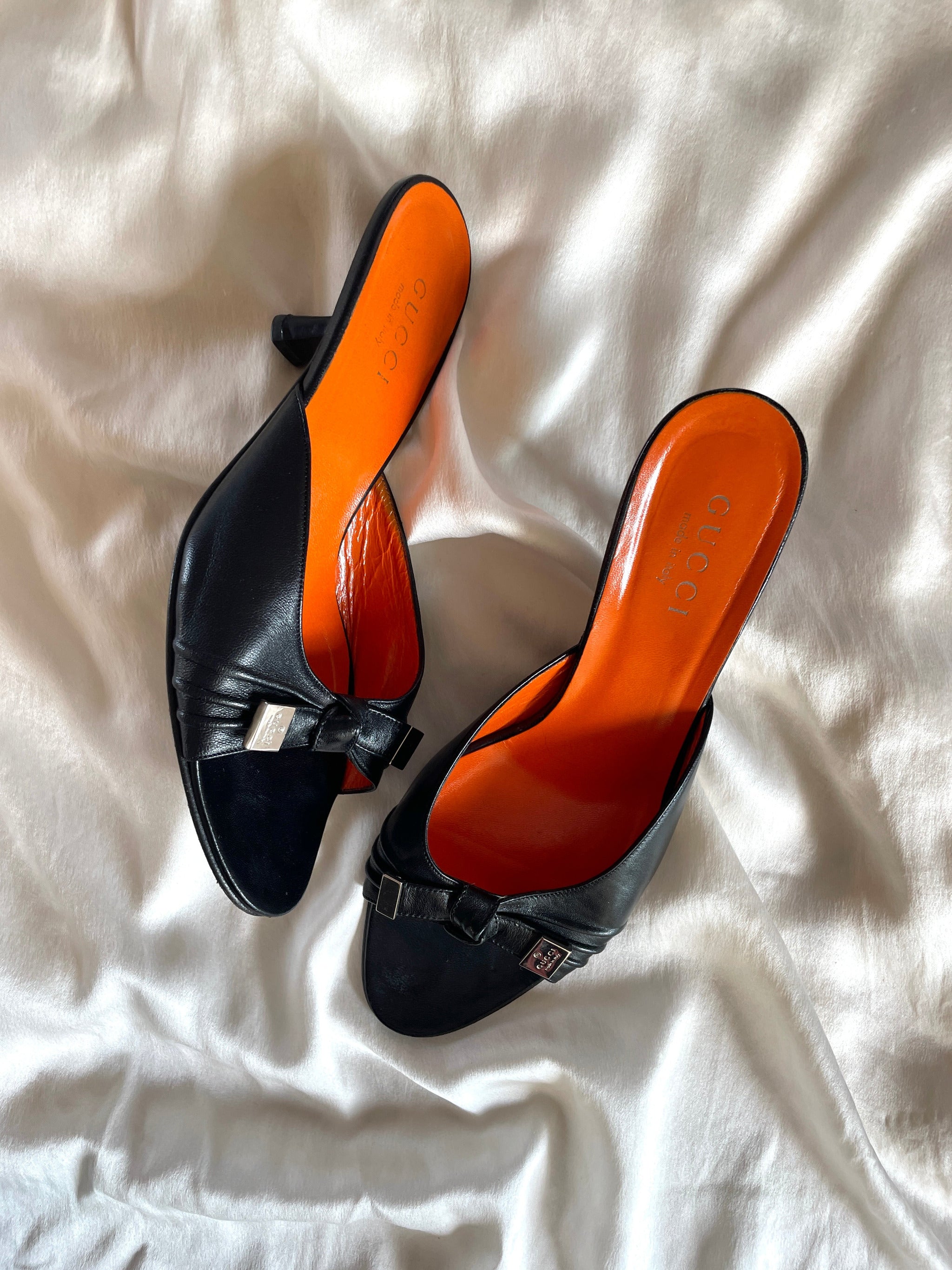 Orange gucci heels best sale