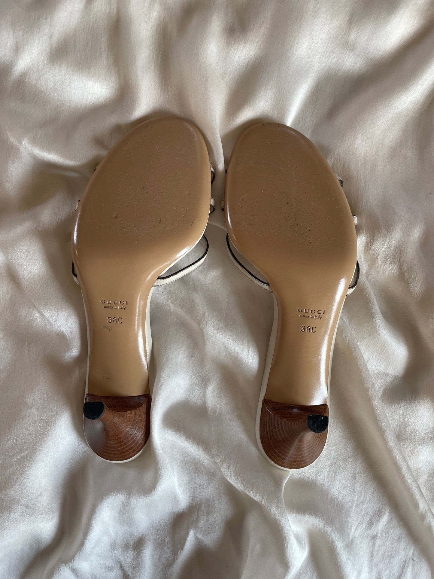 Gucci 2000s off-white interlocking GG heel sandals (EU 38 / US 7,5)