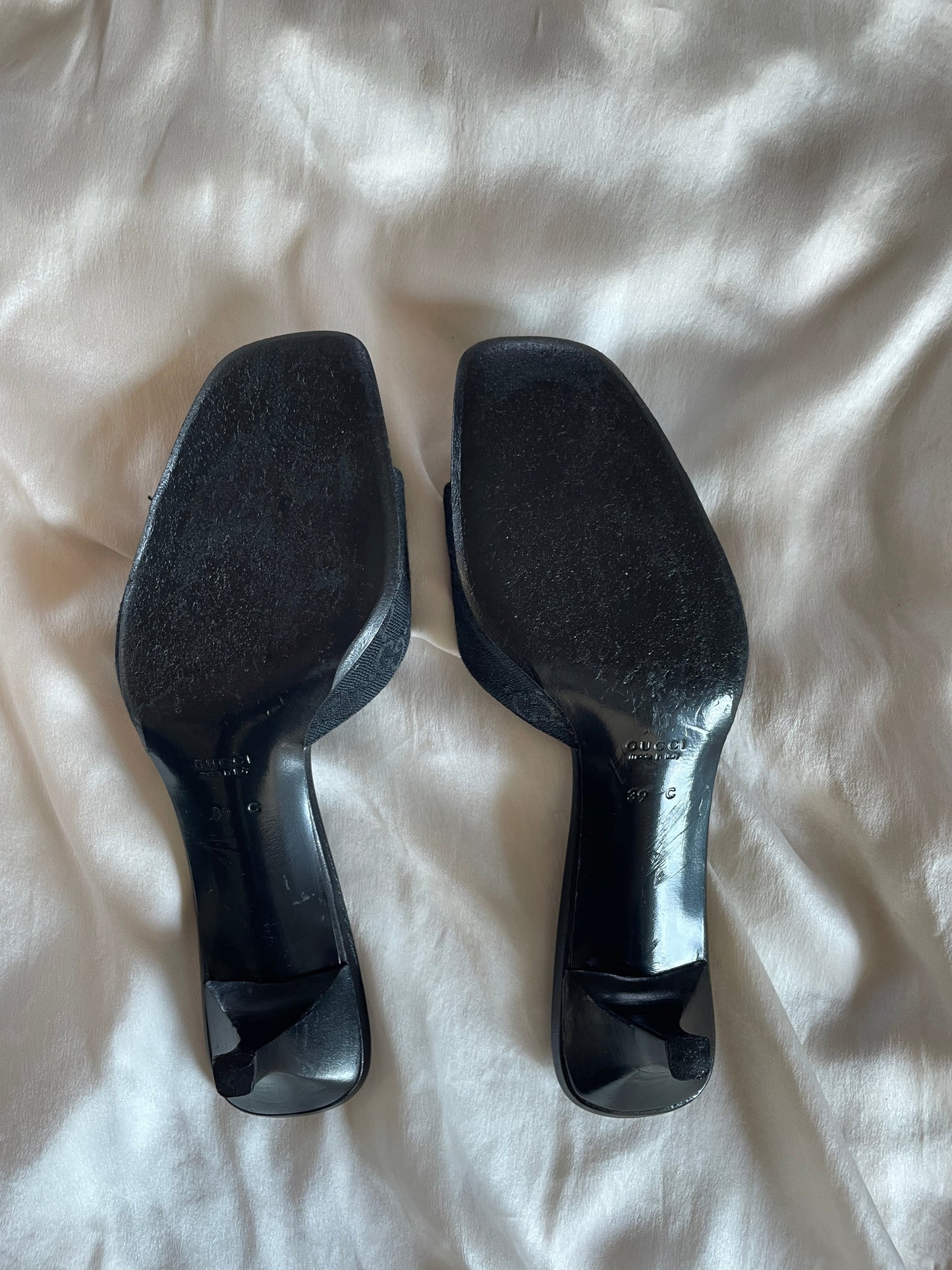 Gucci by Tom Ford black monogram sandal heels (EU 39/ US 8,5)