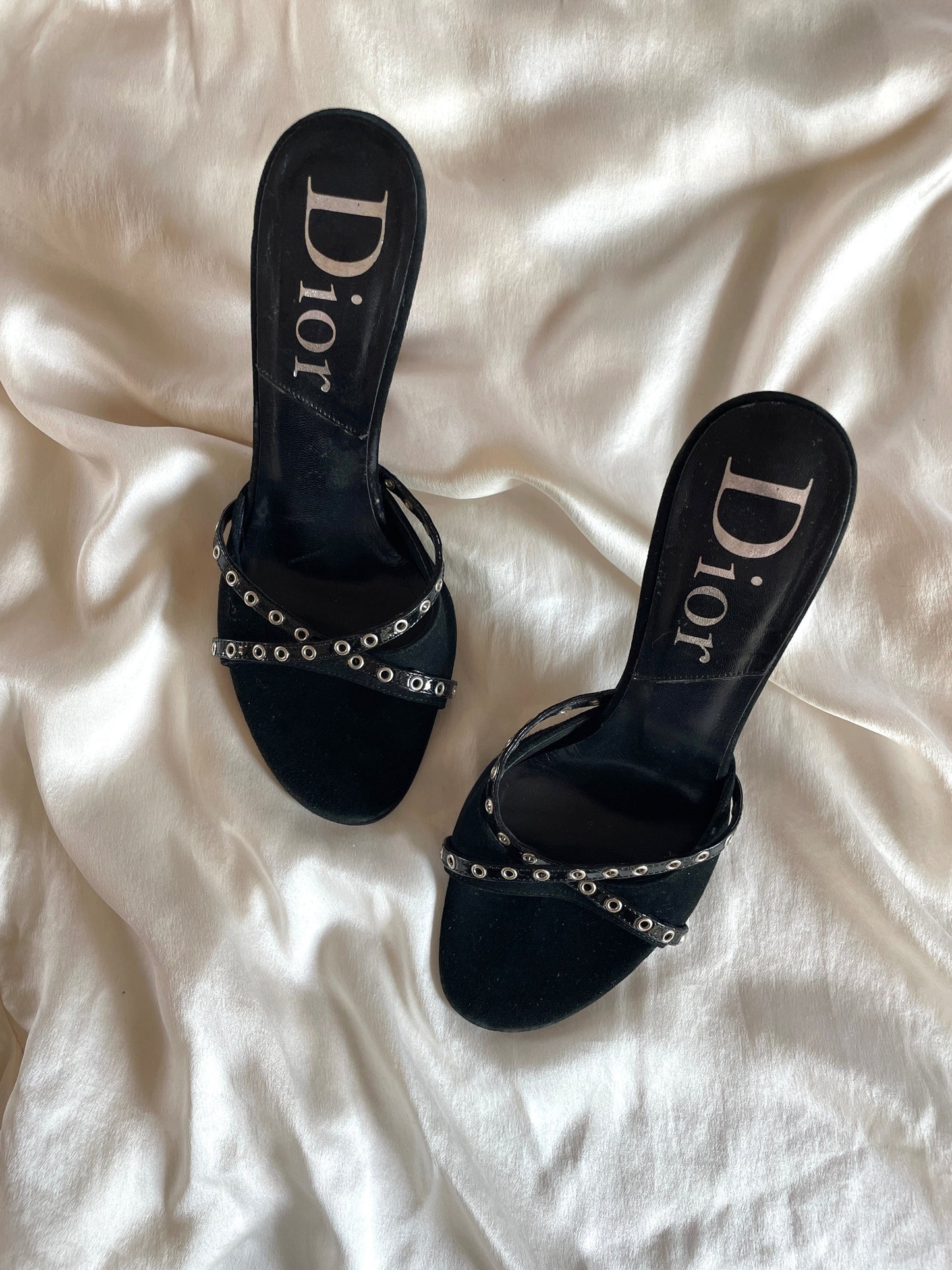 Vintage Christian Dior by John Galliano black sandal heels