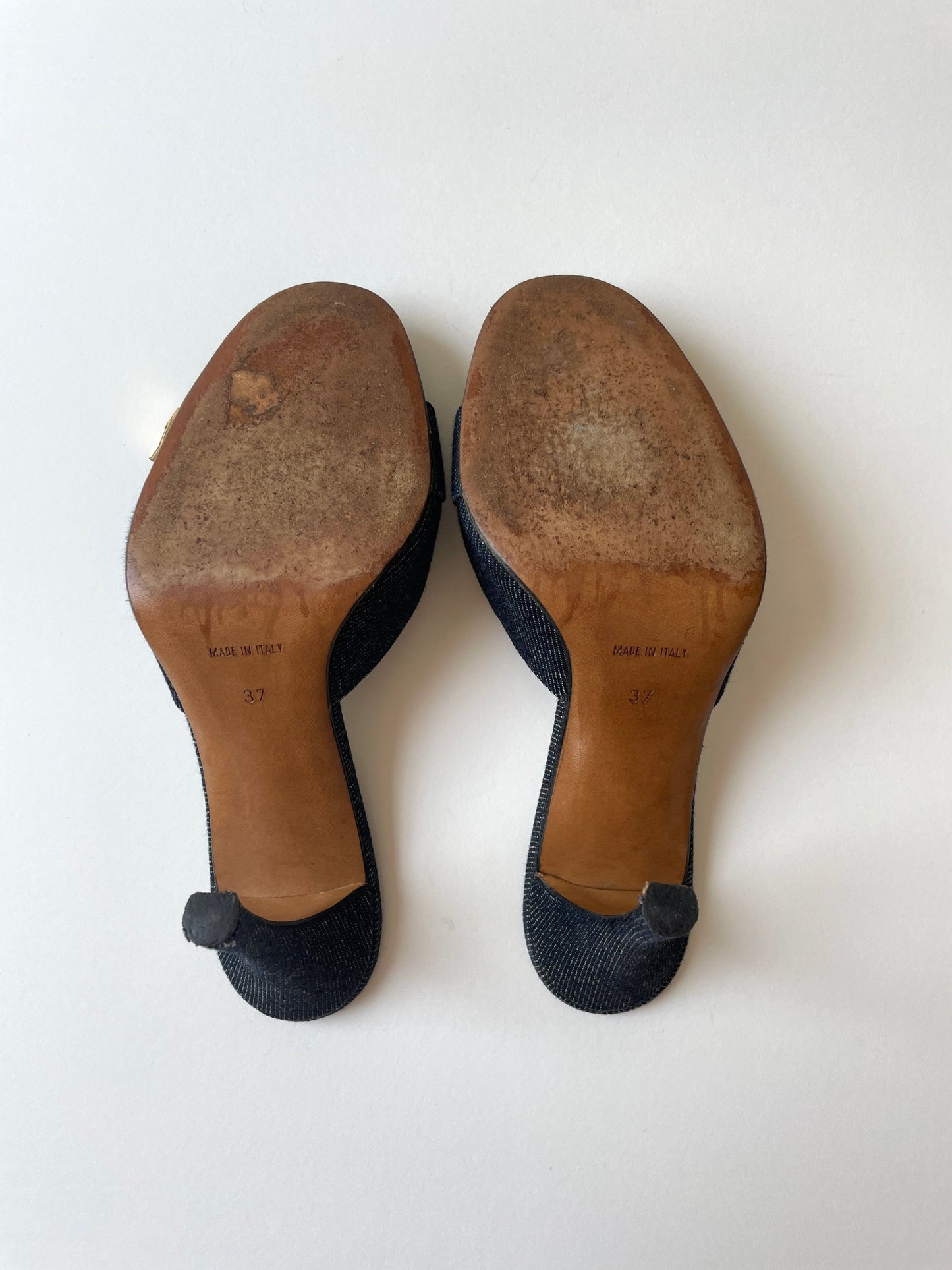 Christian Dior iconic denim lock key heels (EU 37 / US 6.5)