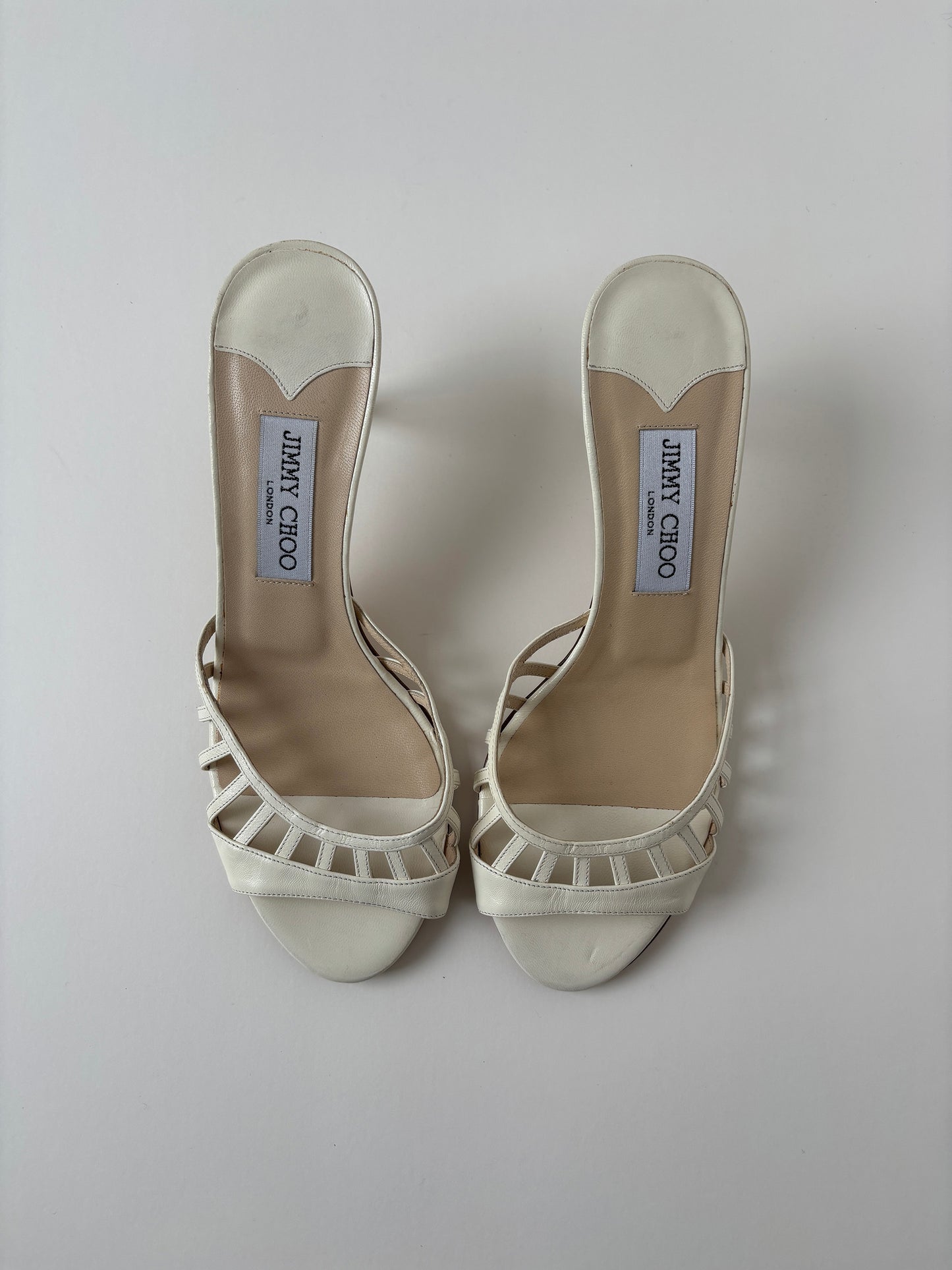 Jimmy Choo 2000s cream white kitten heels UNWORN (EU 38/ US 7.5)