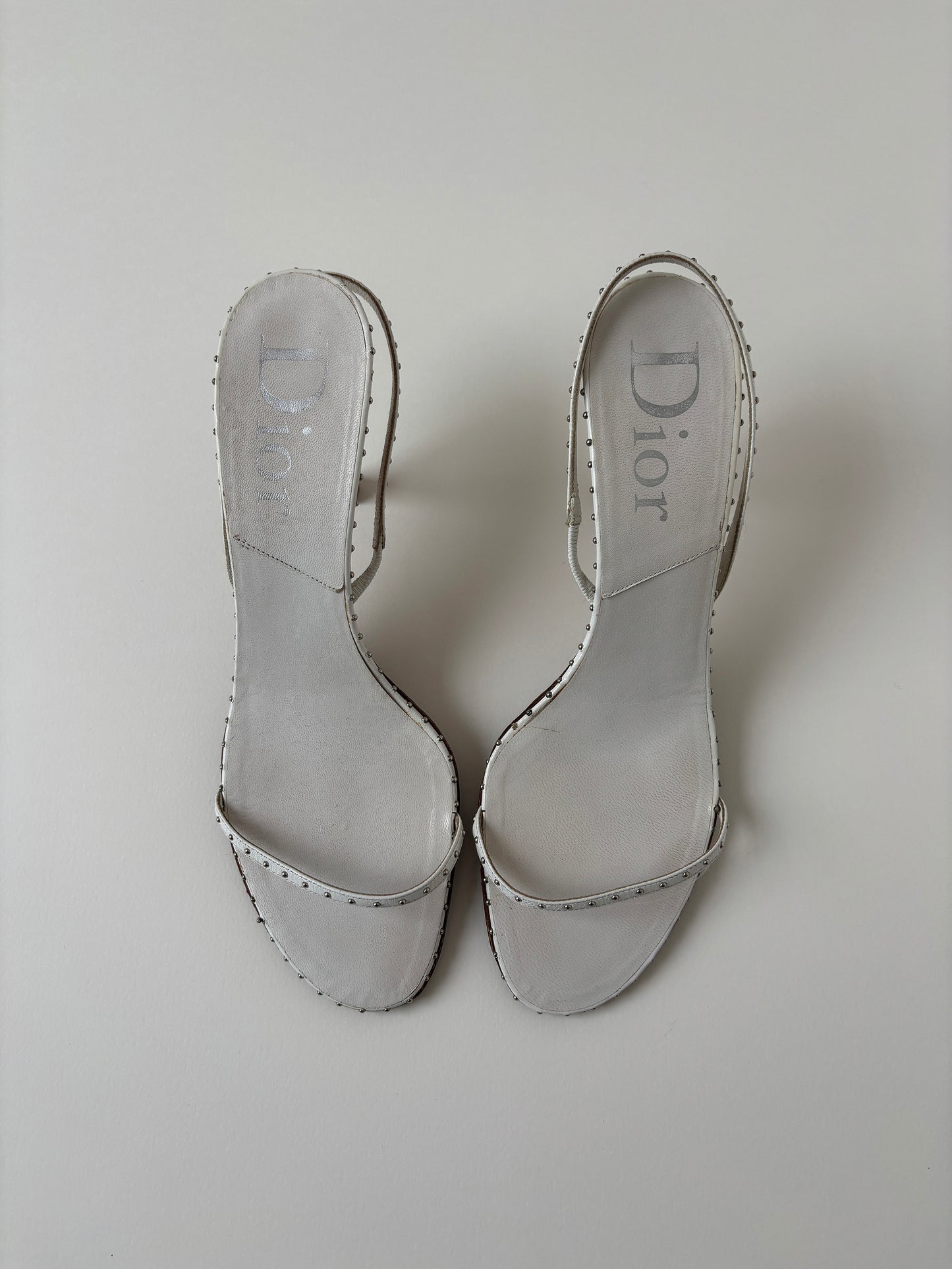Christian Dior by John Galliano 2000s white studs sandal heels (EU 39 / US 8.5)