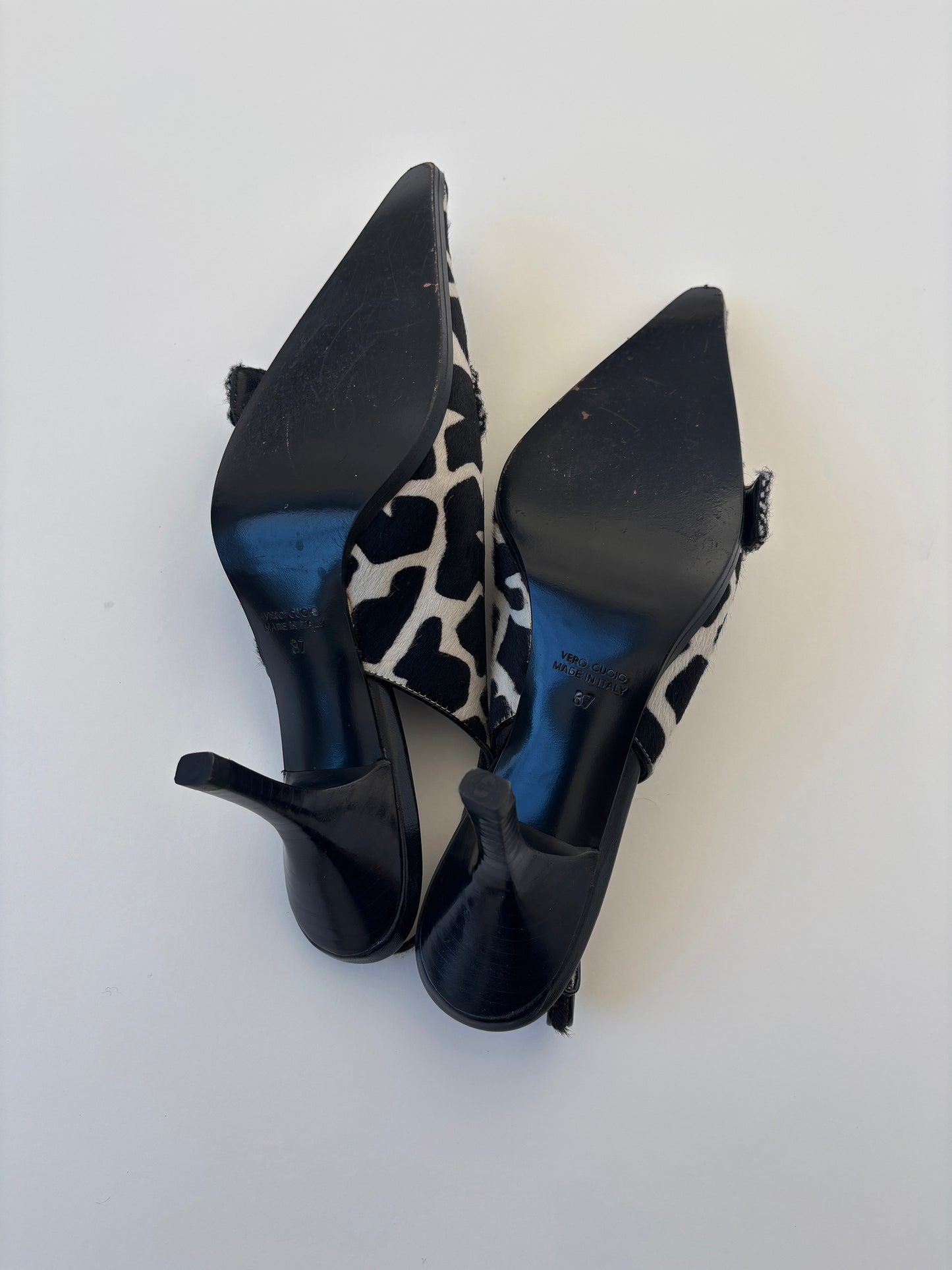 Prada 1990s pony giraffe sling back pumps (EU 37 / US 6.5)