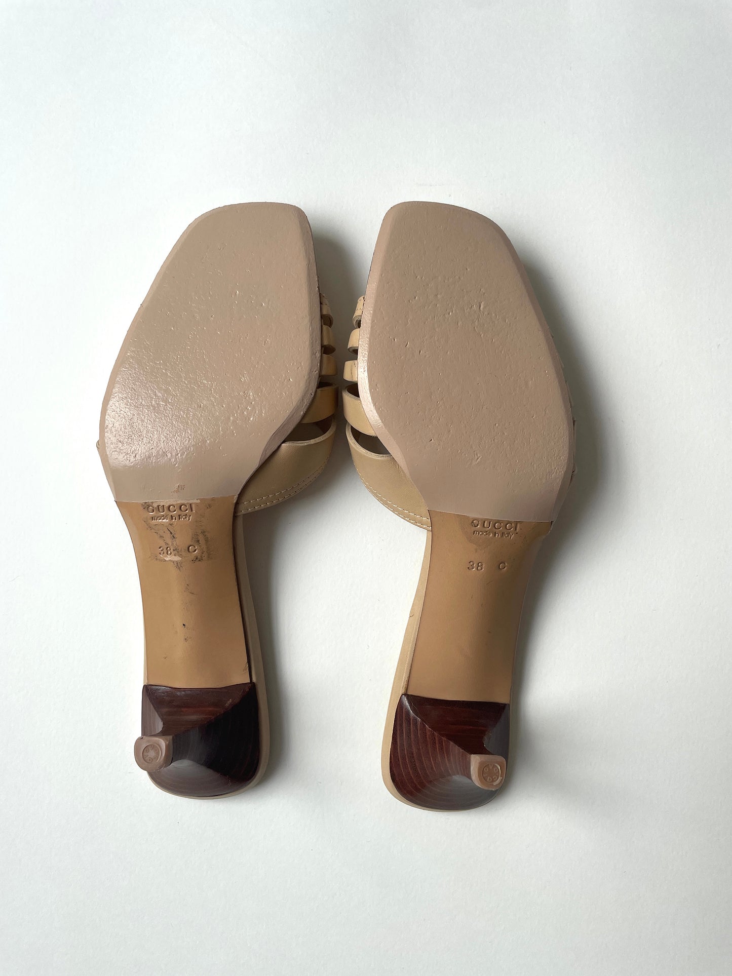 Gucci by Tom Ford nude cut out heel sandals (EU 38 / US 7.5)