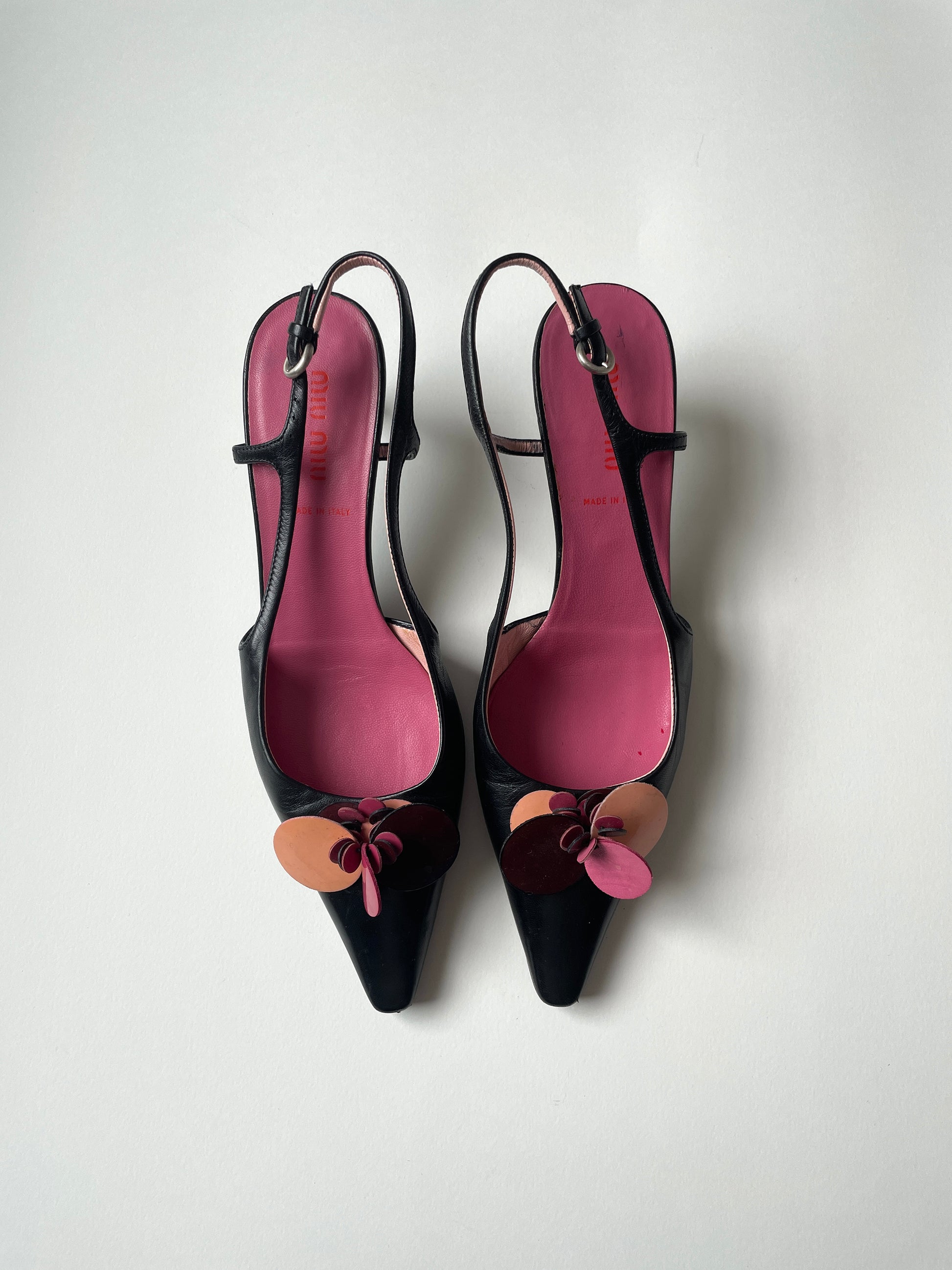 Vintage Miu Miu black sling backs