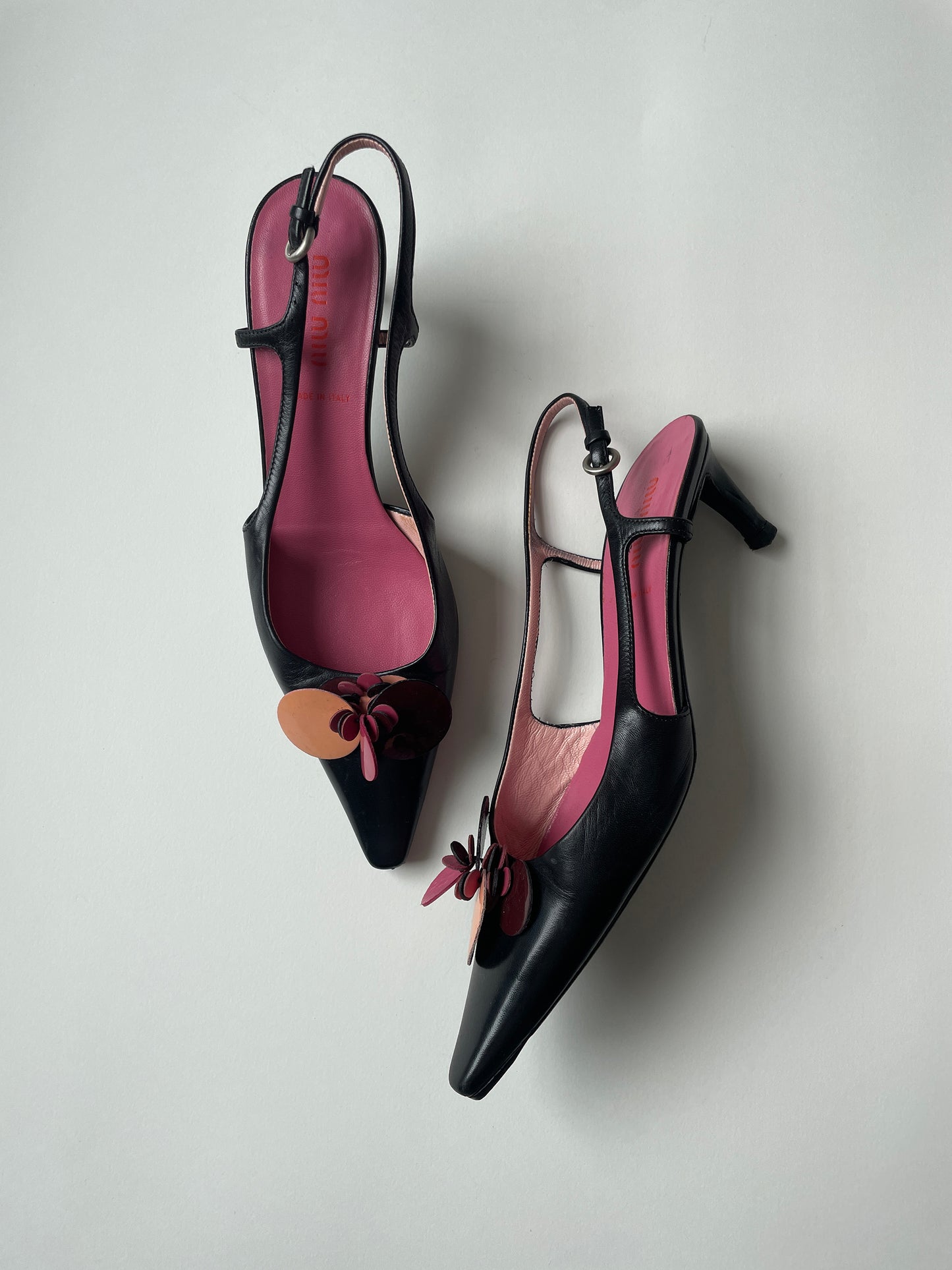 Vintage Miu Miu black sling backs