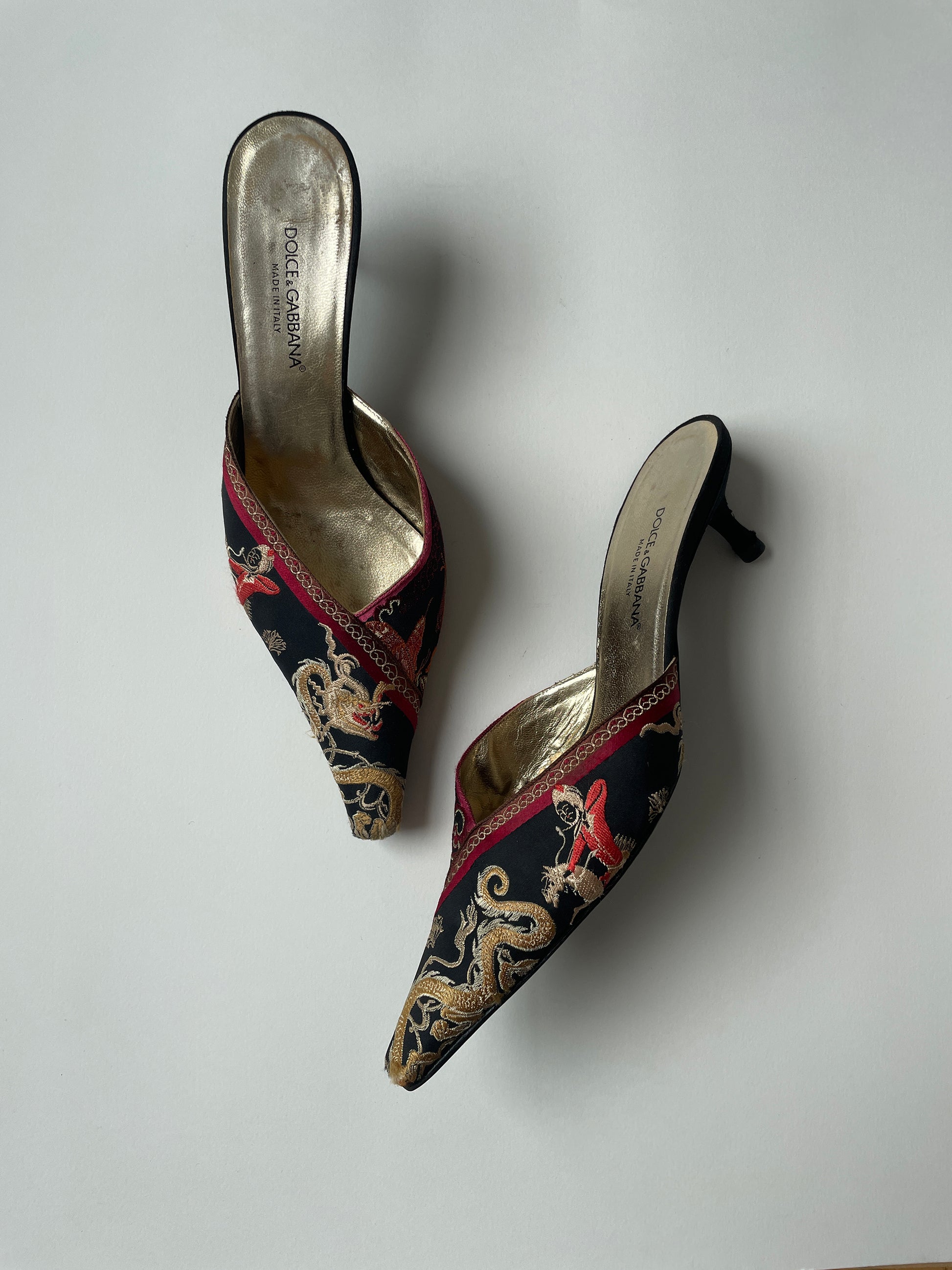 Vintage Dolce &amp; Gabanna Asia dragon mules