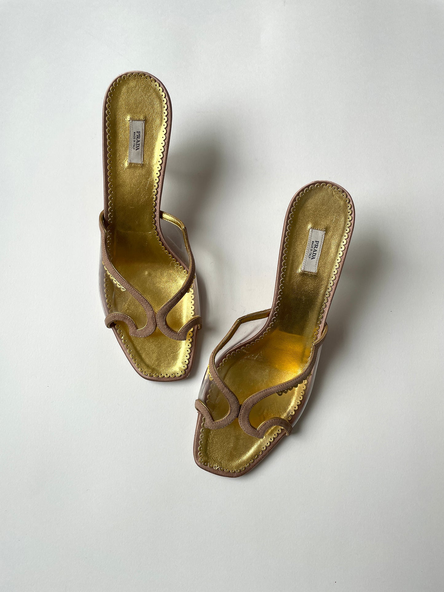 Vintage Prada 2000s transparent kitten heels