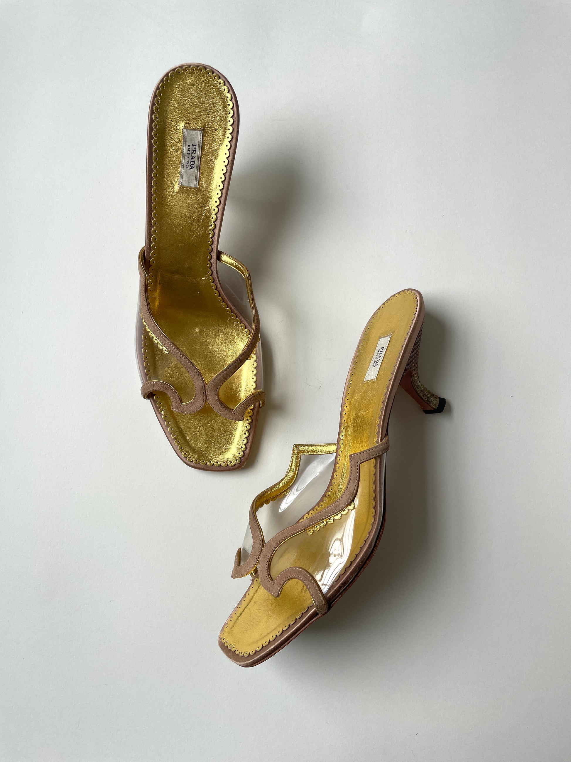 Vintage Prada 2000s transparent kitten heels