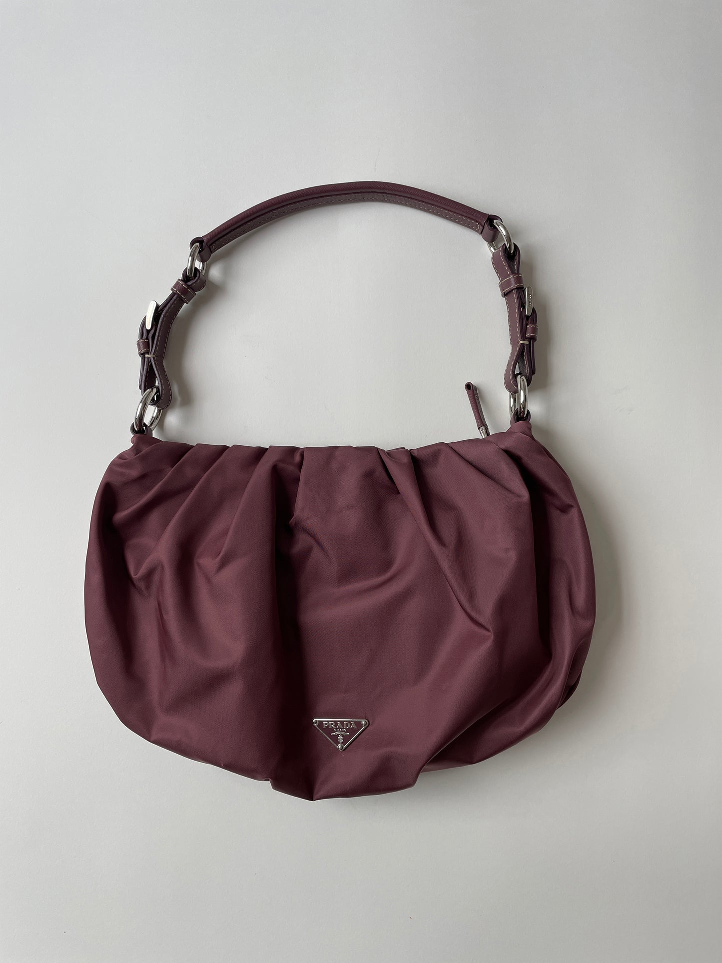 Vintage Prada 2000s mauve Tessuto Nylon floral bag 