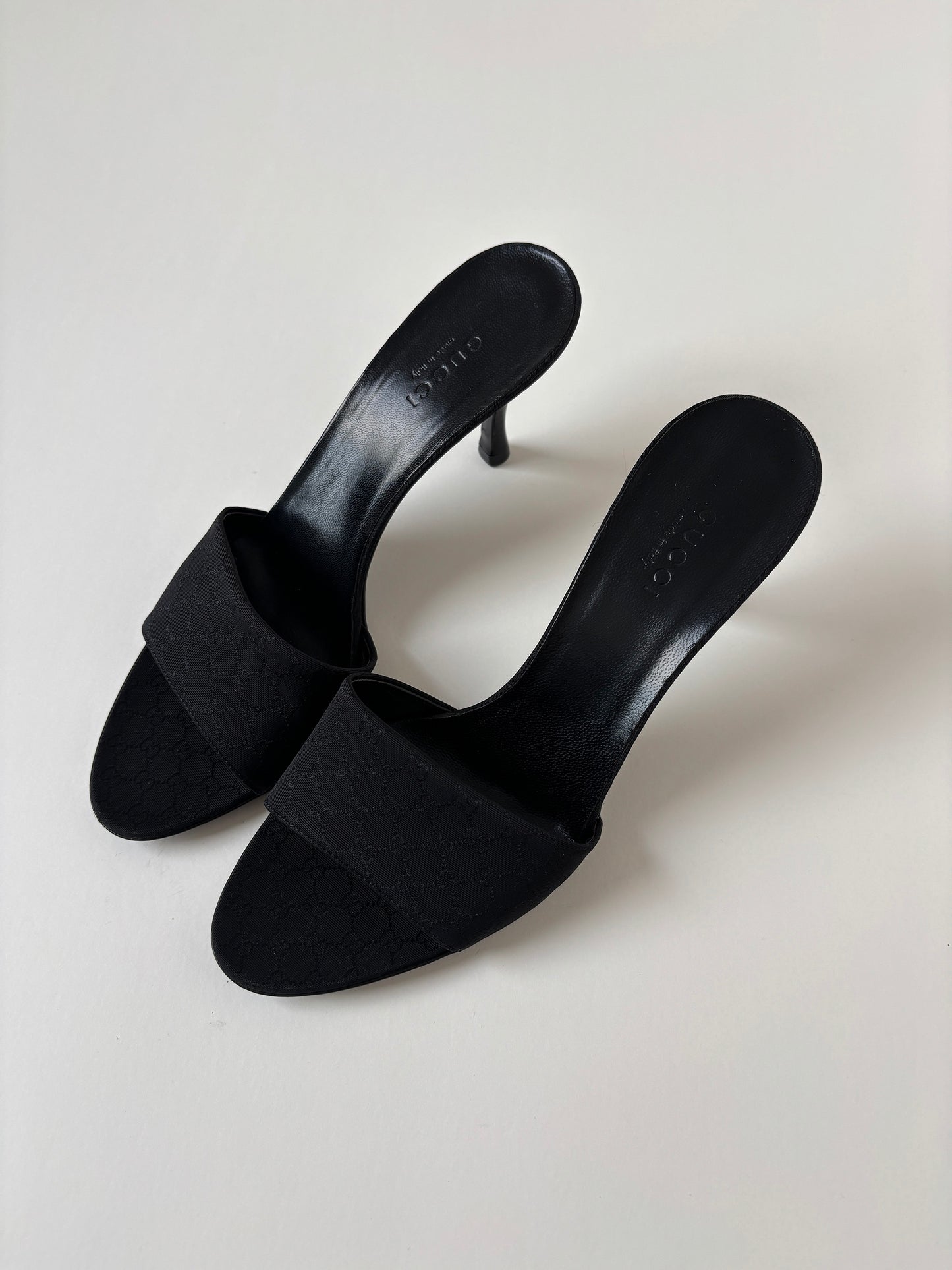 Gucci by Tom Ford 2000s black monogram heels UNWORN (EU 36 / US 5.5)