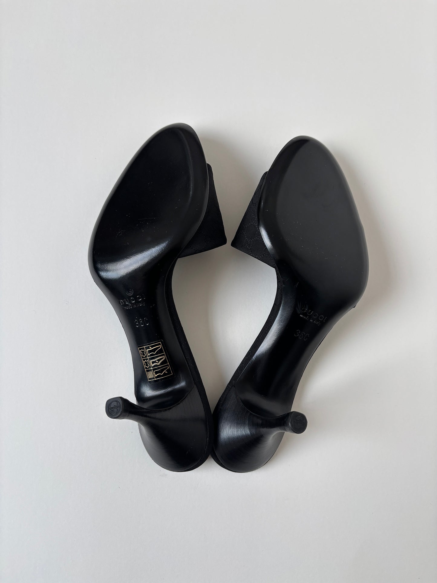 Gucci by Tom Ford 2000s black monogram heels UNWORN (EU 36 / US 5.5)