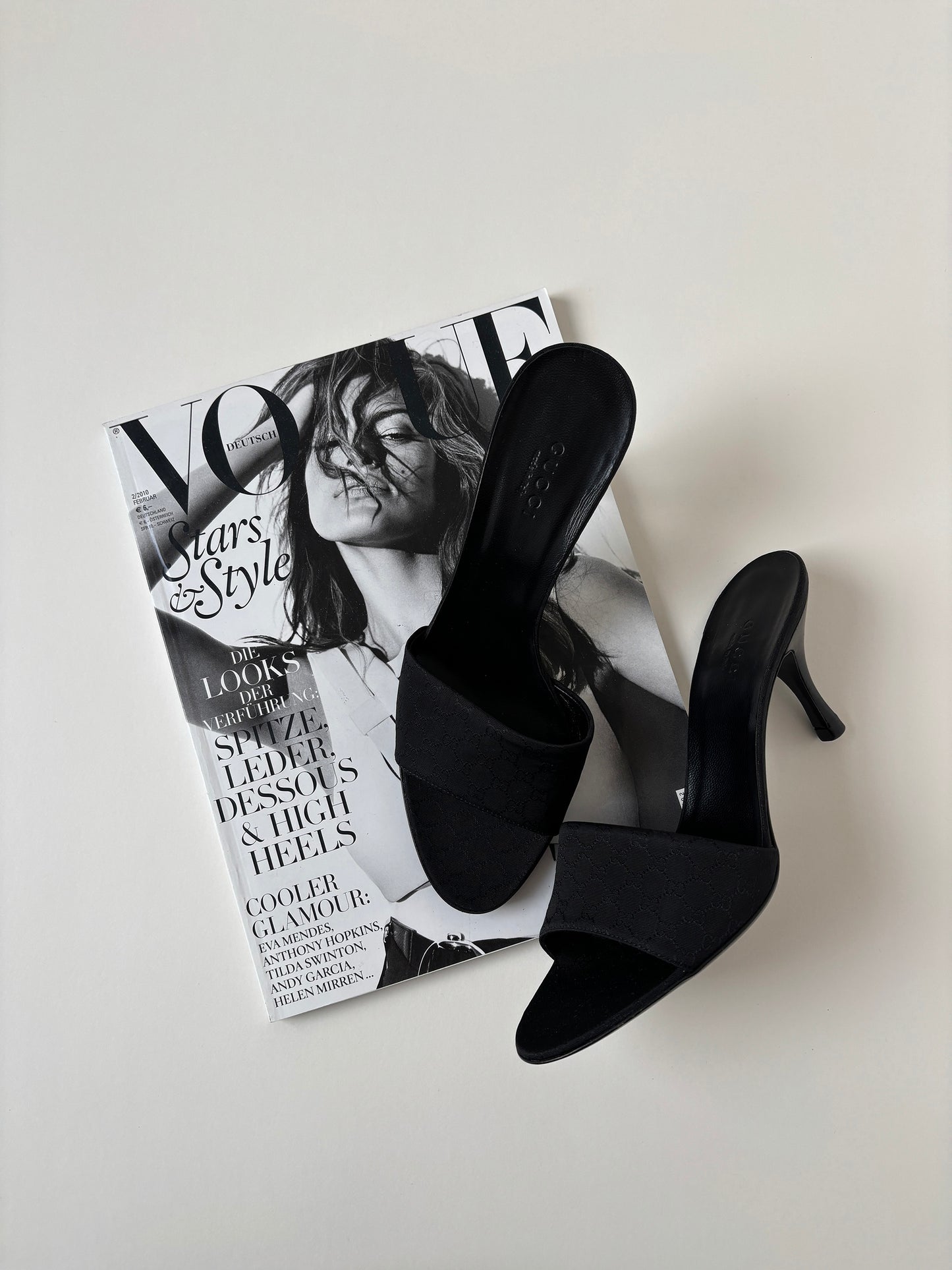 Gucci by Tom Ford 2000s black monogram heels UNWORN (EU 36 / US 5.5)