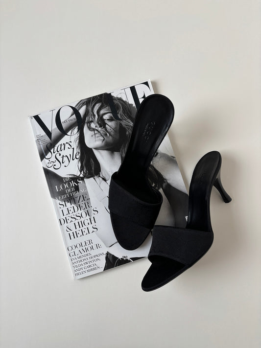 Gucci by Tom Ford 2000s black monogram heels UNWORN (EU 36 / US 5.5)