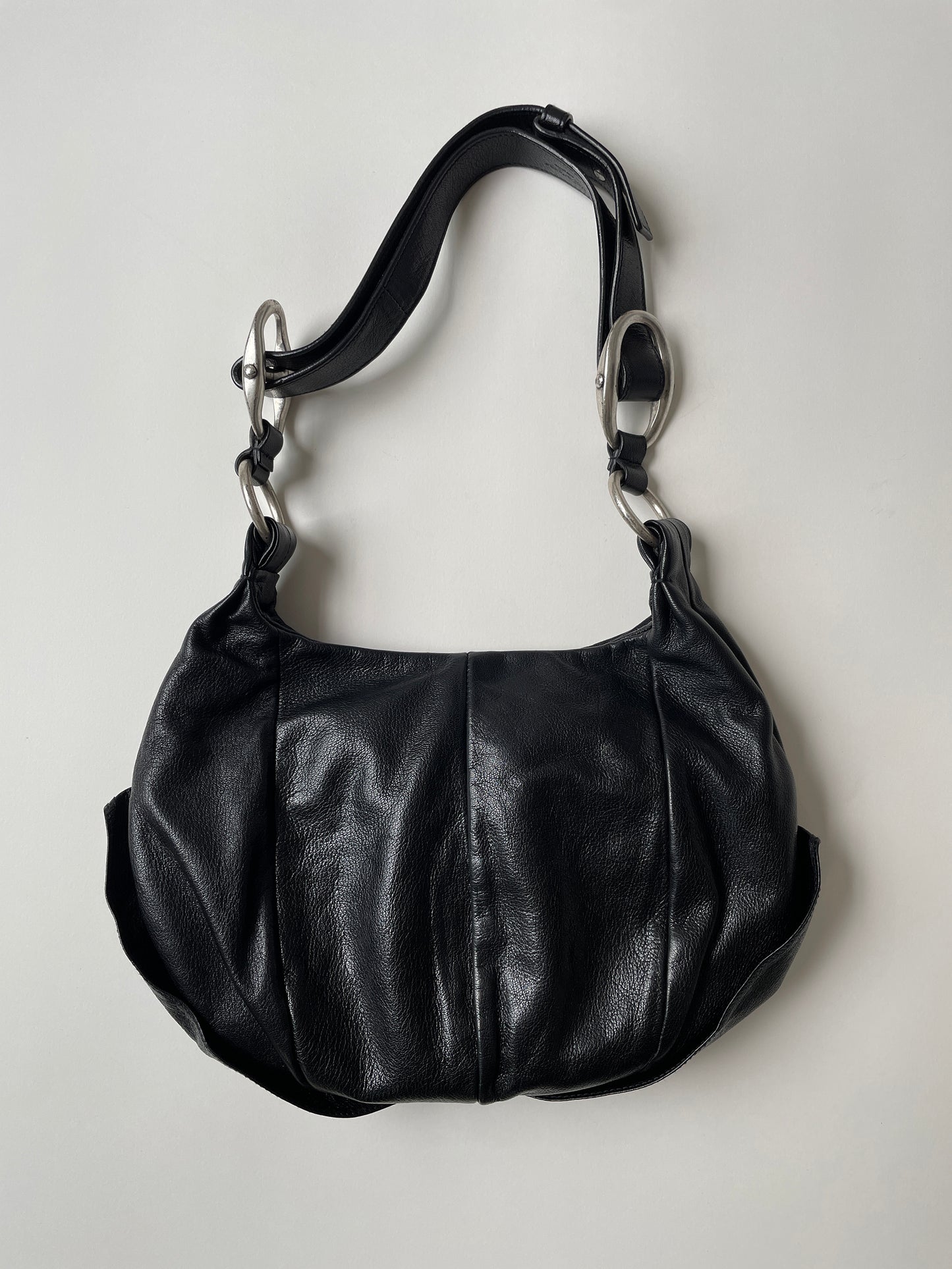 Vintage YSL by Tom Ford black Nadja flower medium hobo bag