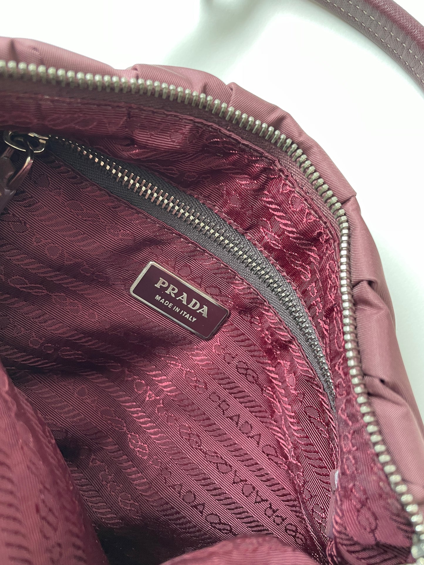 Prada 2000s mauve Tessuto Nylon floral bag