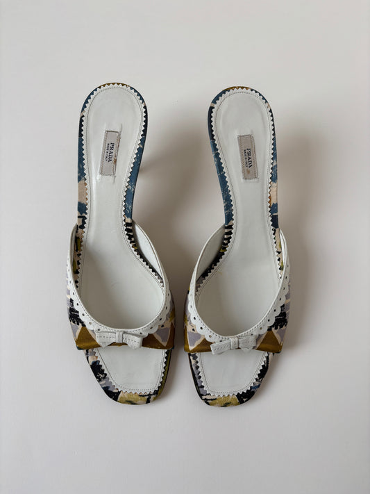 Prada 2000s silk dainty bow kitten heels  (EU 40,5/ US 10)