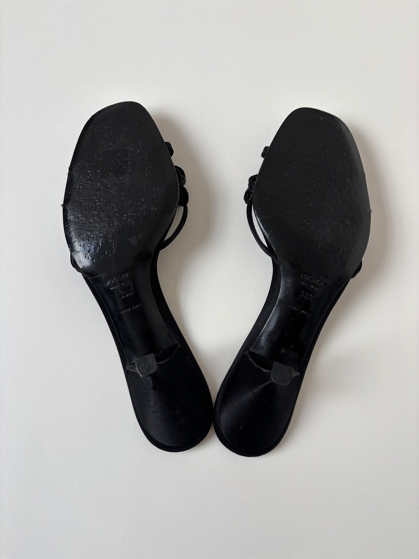 Prada 2000s black mirror crochet kitten heels (EU 38,5 / US 8)