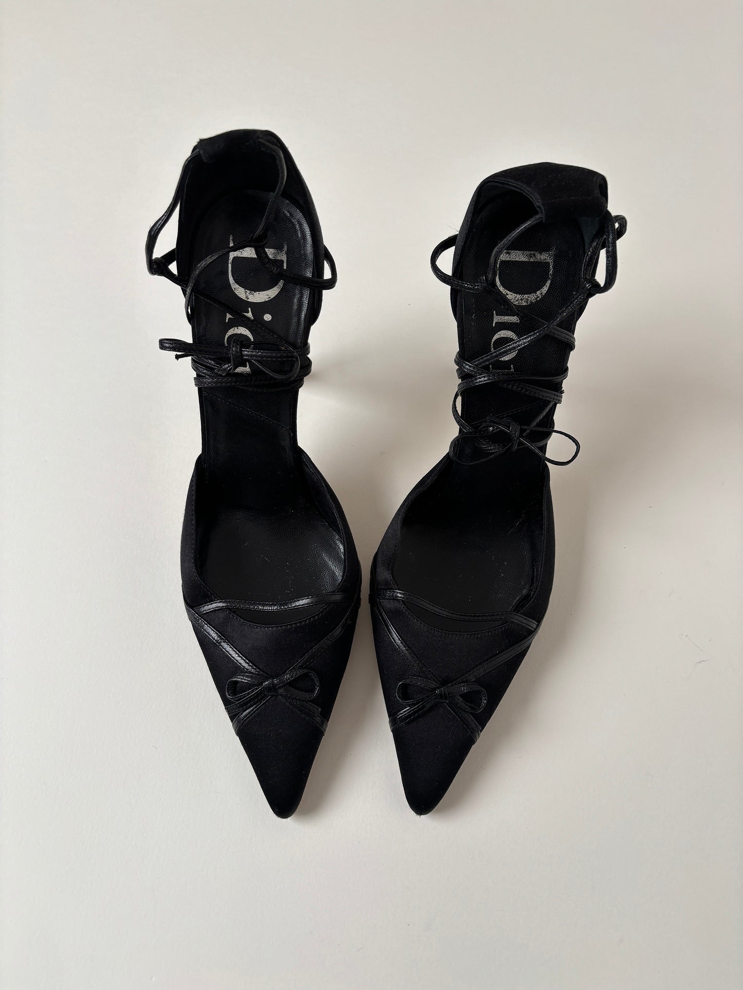 Christian Dior by John Galliano 2000s black satin bow heels (EU 37 / US 6.5 )