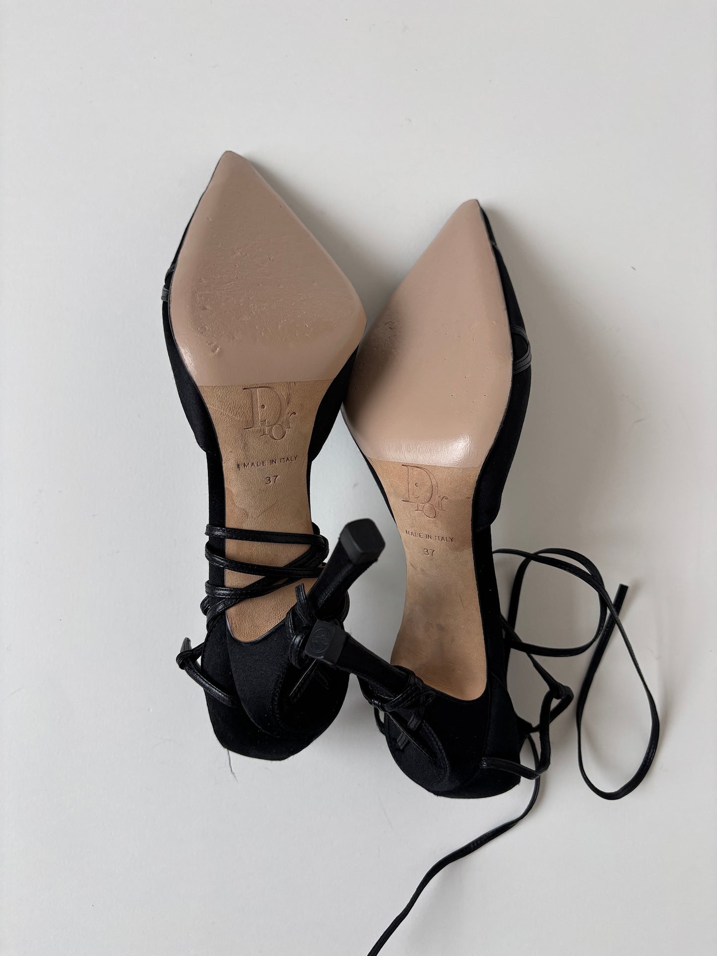 Christian Dior by John Galliano 2000s black satin bow heels (EU 37 / US 6.5 )