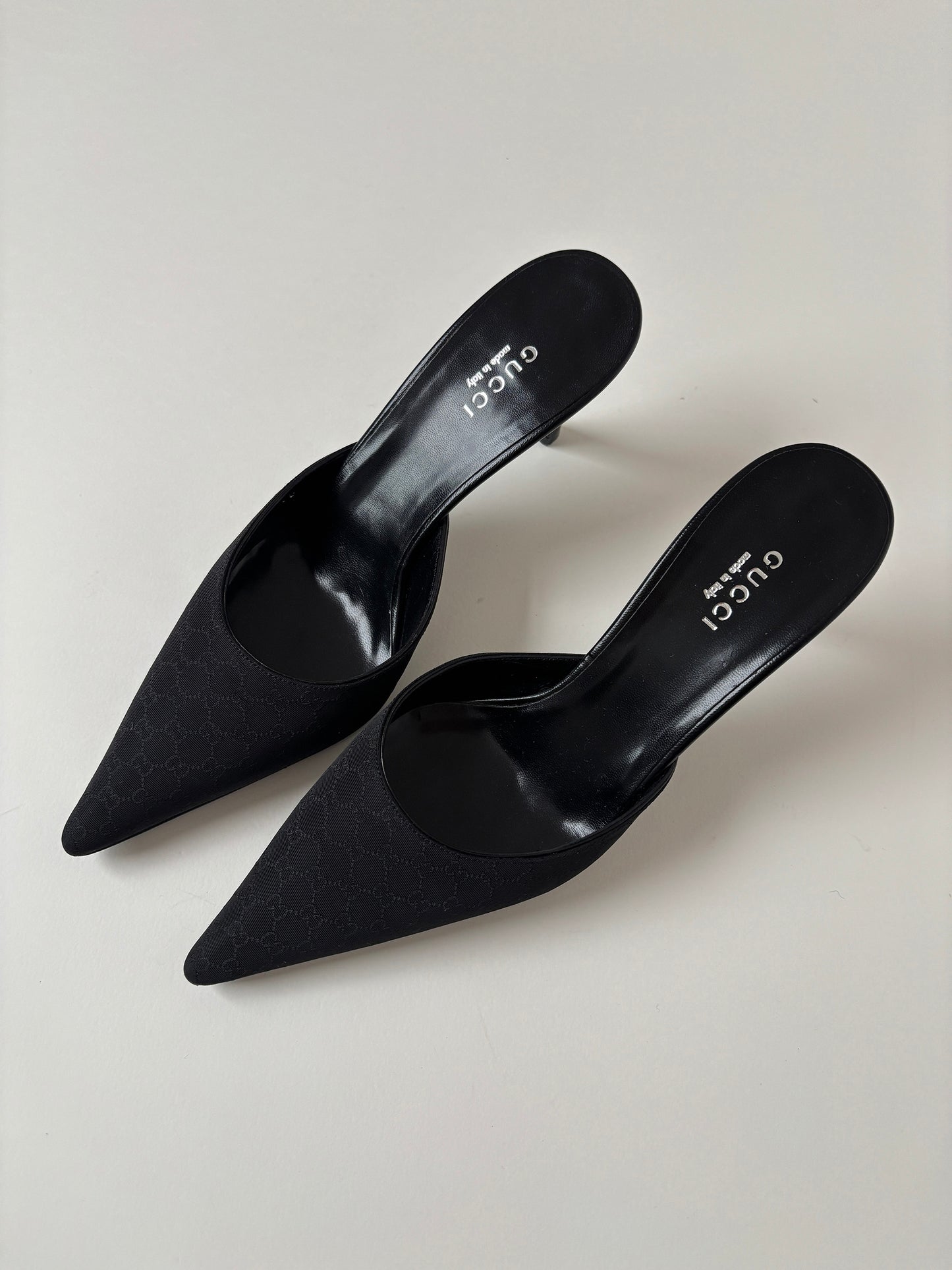 Gucci by Tom Ford 2000s black monogram mules UNWORN (EU 36 / US 5.5)