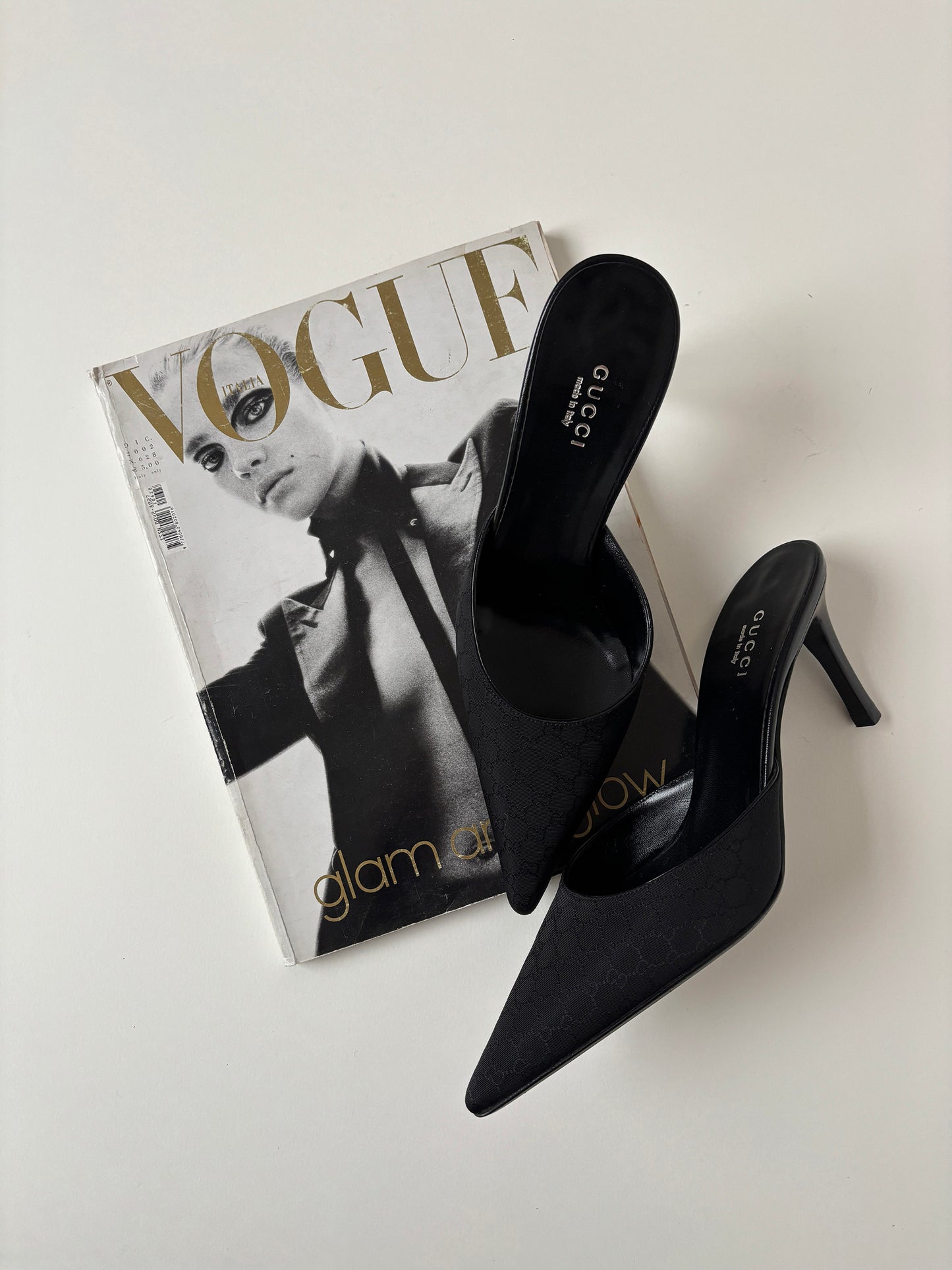 Gucci by Tom Ford 2000s black monogram mules UNWORN (EU 36 / US 5.5)