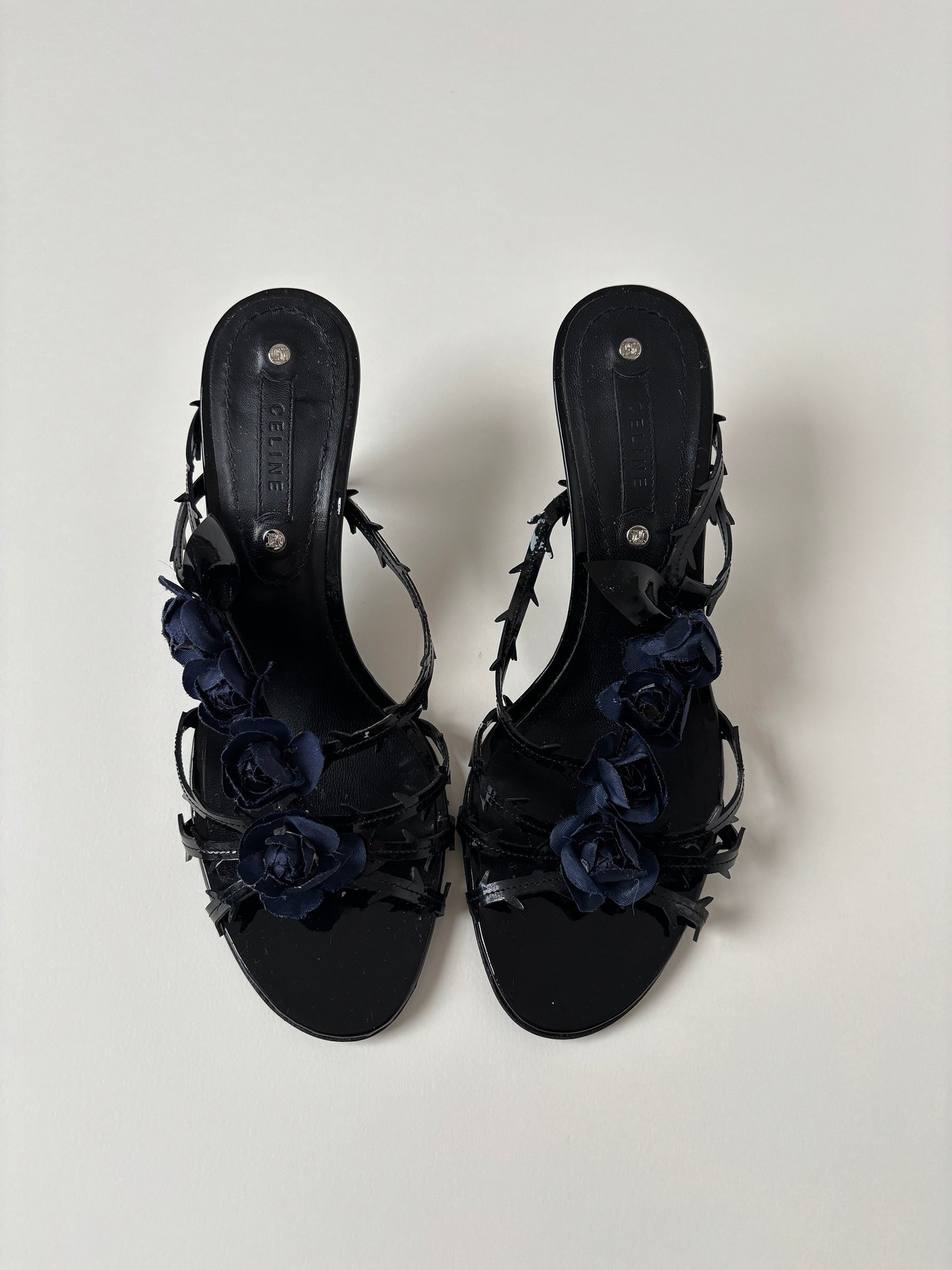 Celine 2000s black thorn and roses kitten heels  (EU 37 / US 6.5)