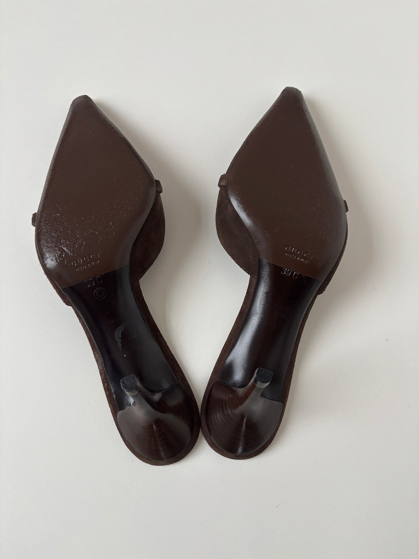 Gucci by Tom Ford 2000s dark brown suede bamboo mules (EU 39 / US 8.5)