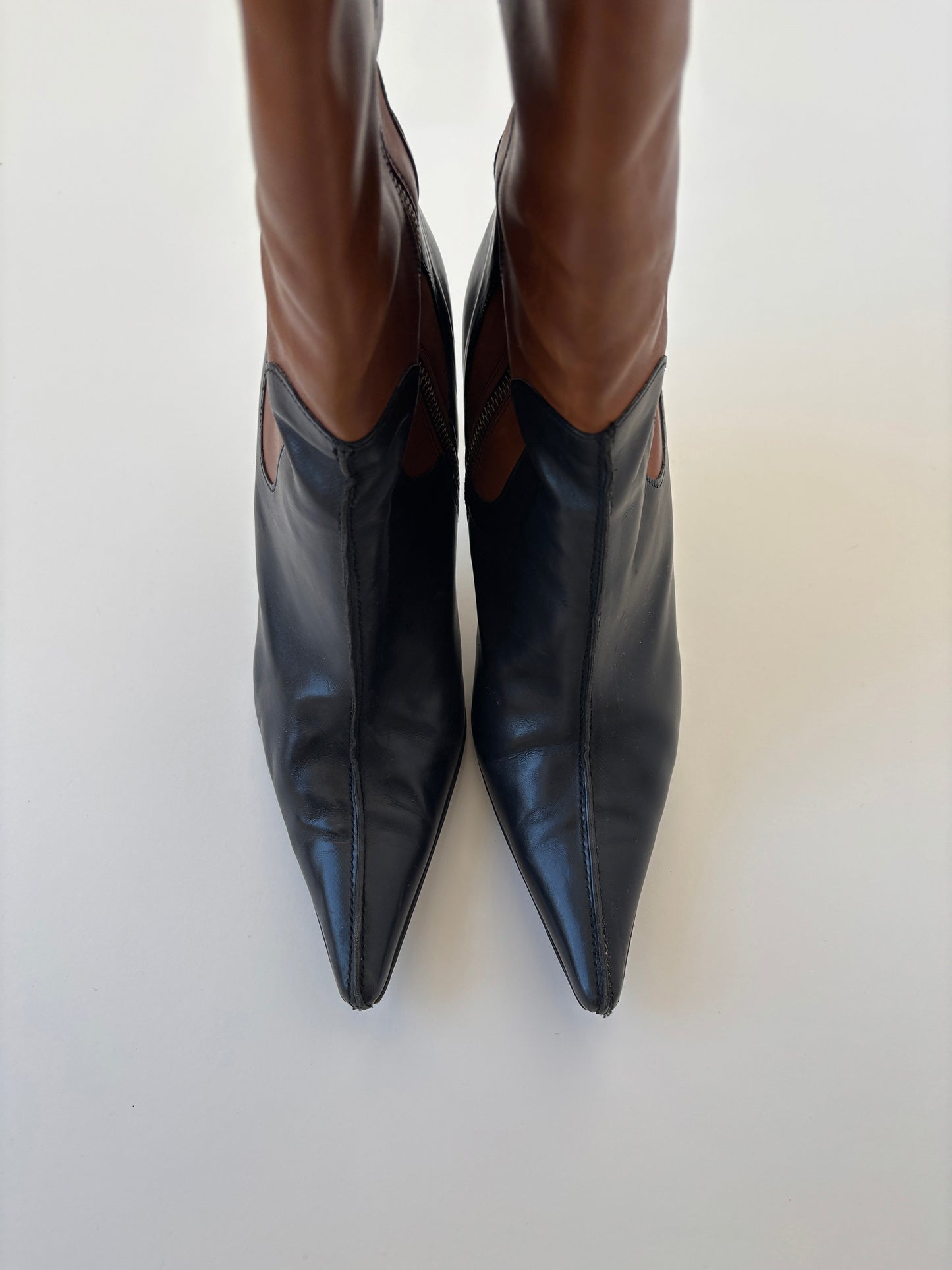 Dolce & Gabbana 2000s tan O-ring boots (EU 41 / US 10)