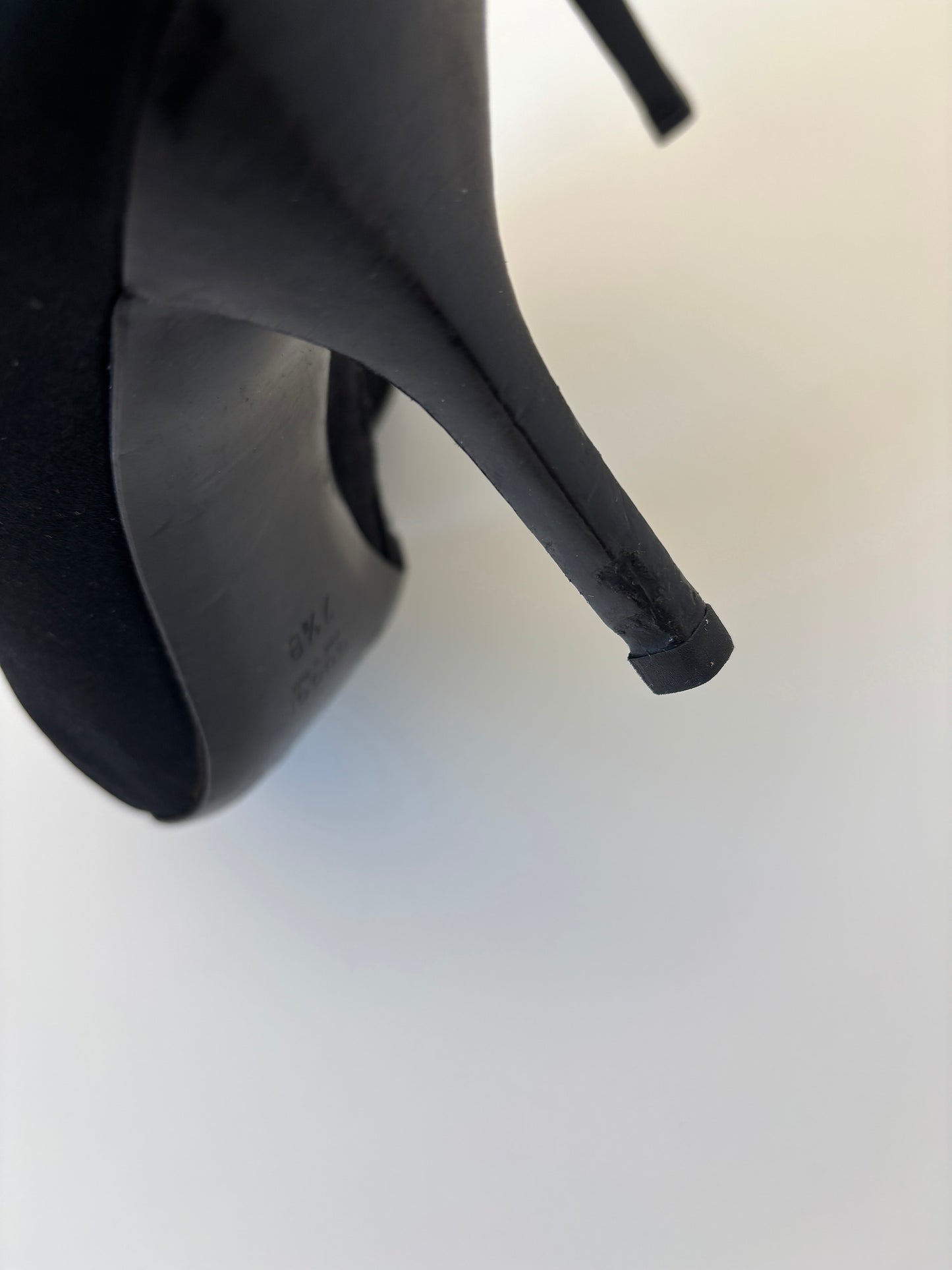 Gucci by Tom Ford F/W 1998s black satin rhinestone G boots (EU 38/ US 7.5)