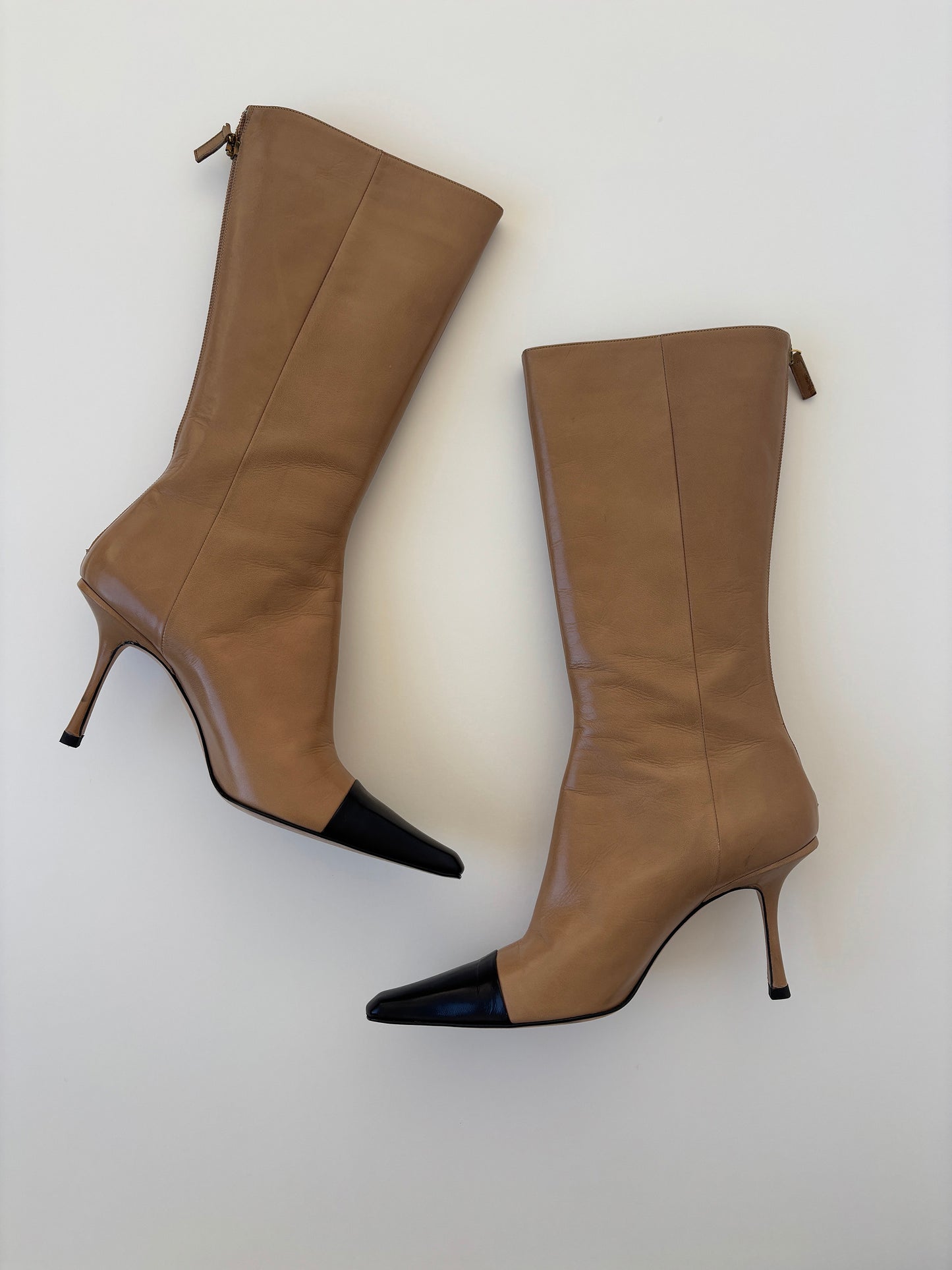 Jimmy Choo iconic 1990s nude two tone boots UNWORN (EU 40/ US 9.5)