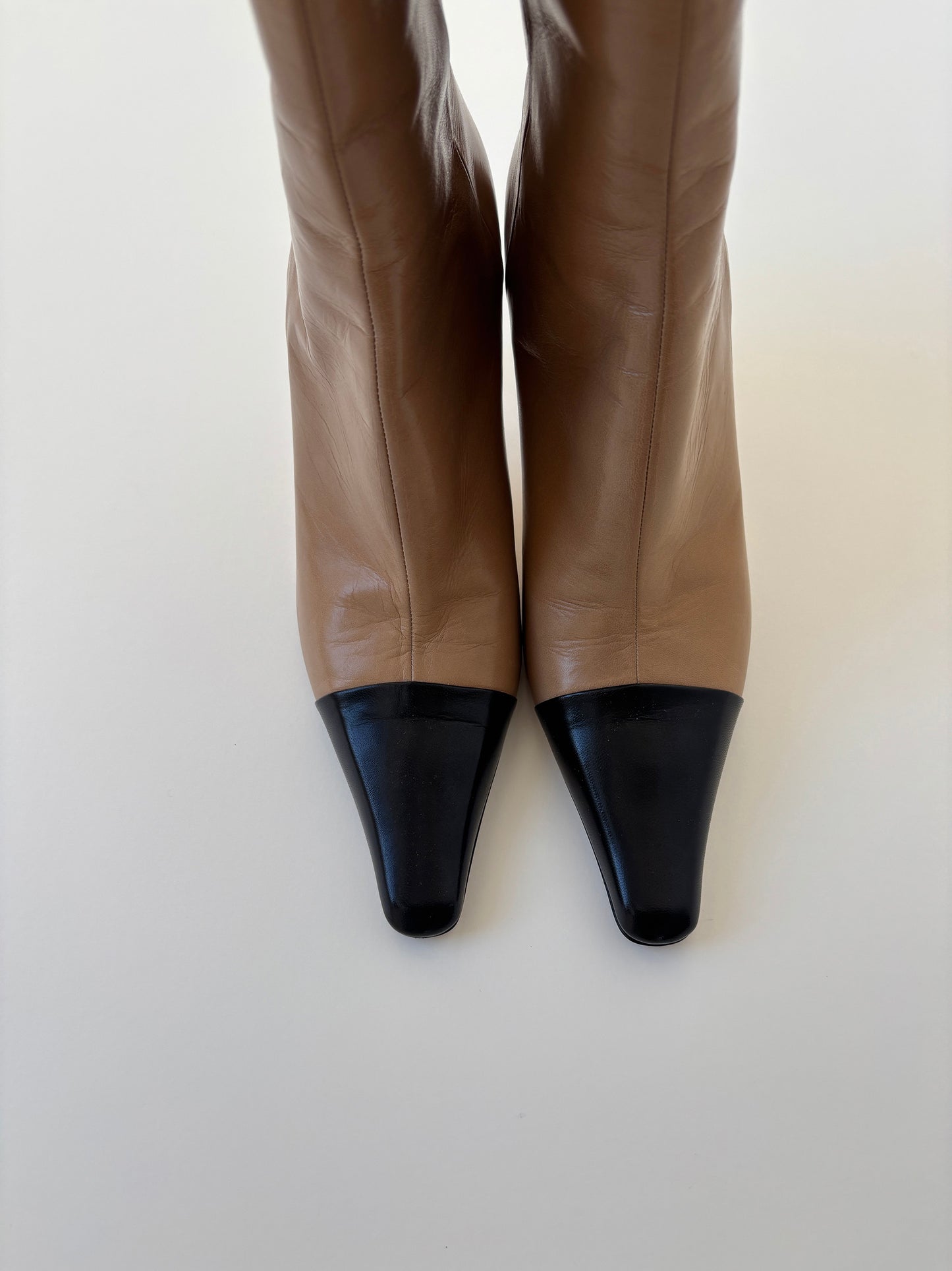 Jimmy Choo iconic 1990s nude two tone boots UNWORN (EU 40/ US 9.5)