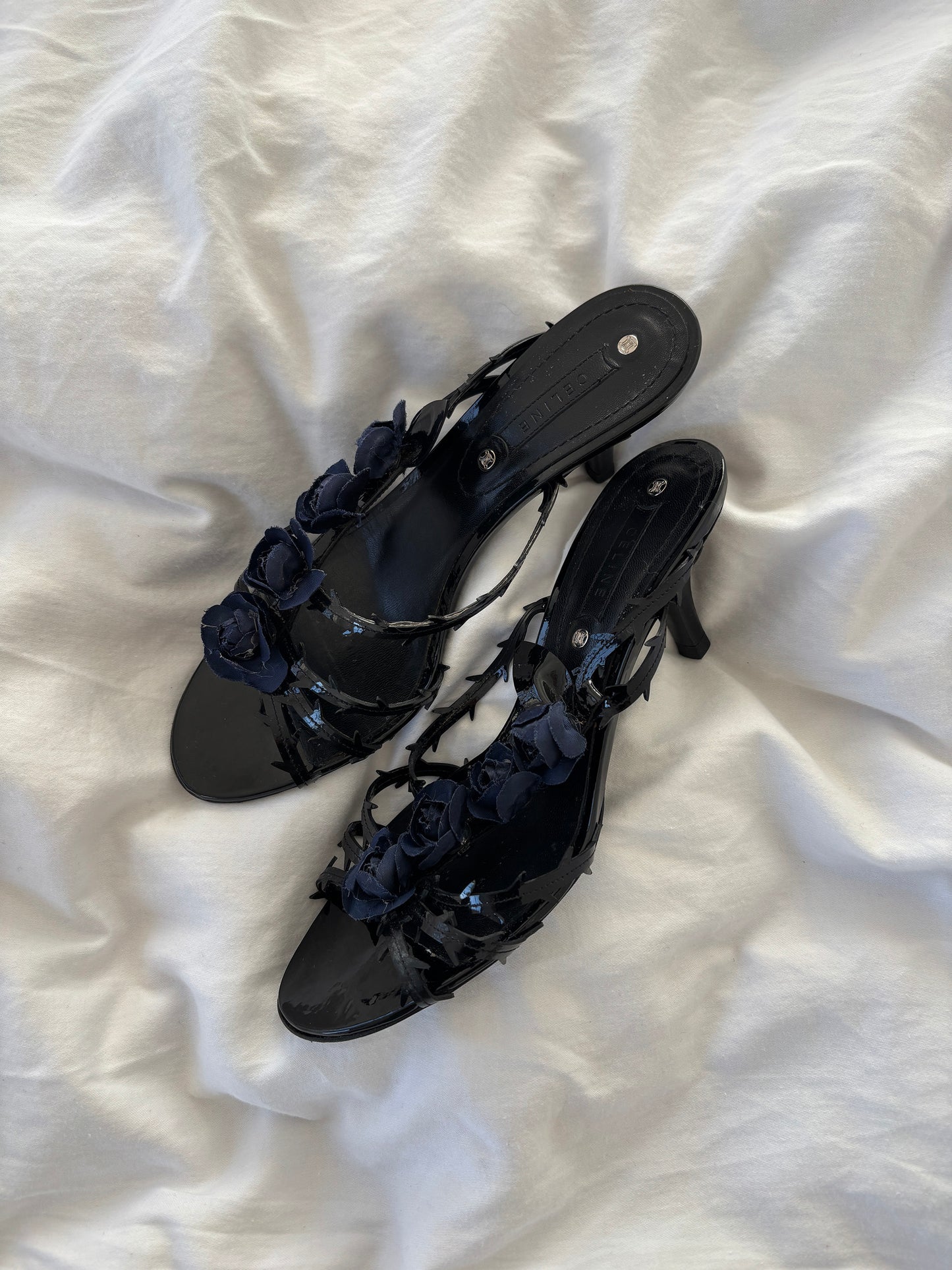 Celine 2000s black thorn and roses kitten heels  (EU 37 / US 6.5)