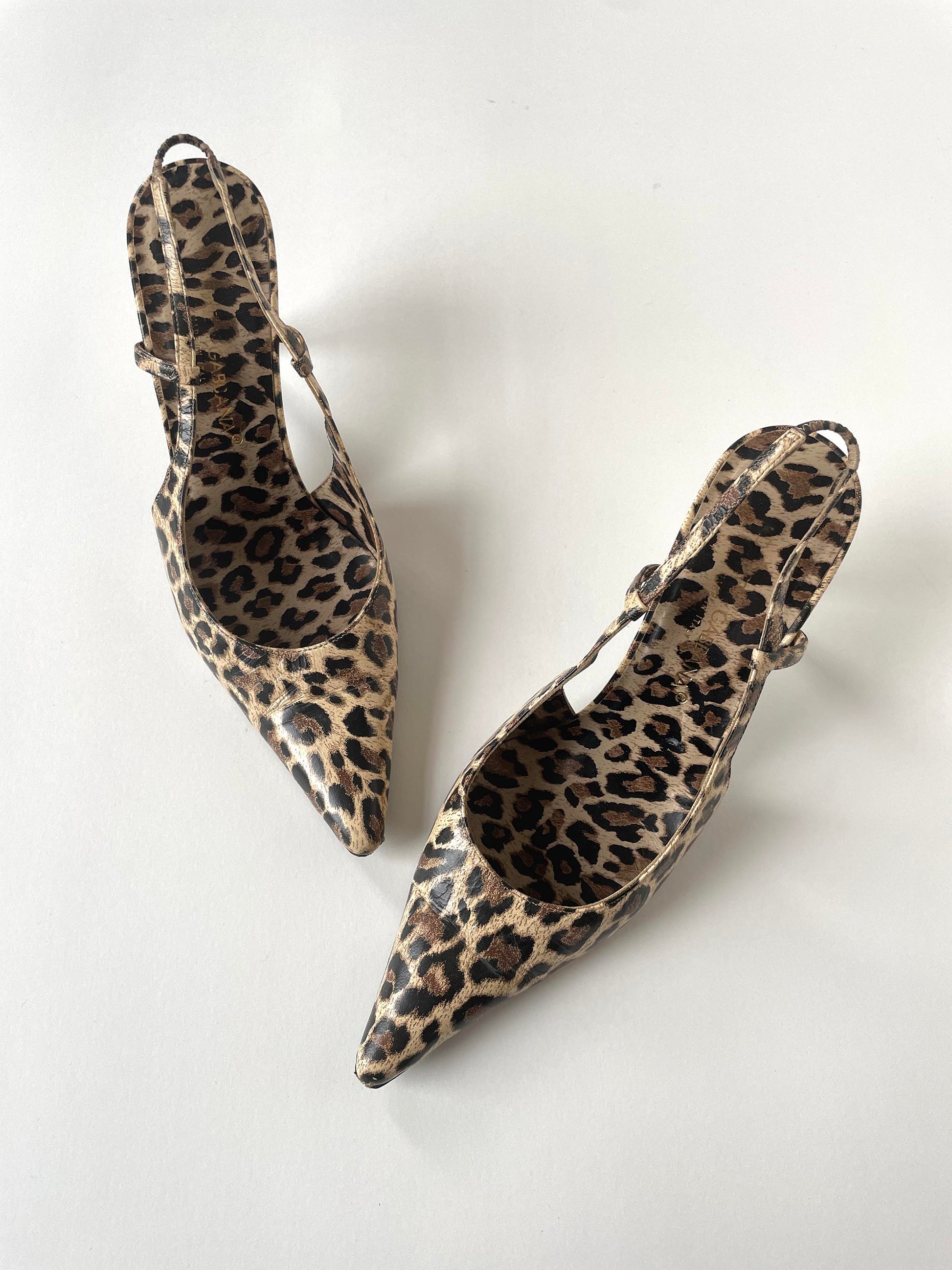 Vintage Dolce &amp; Gabbana cheetah print sling pumps