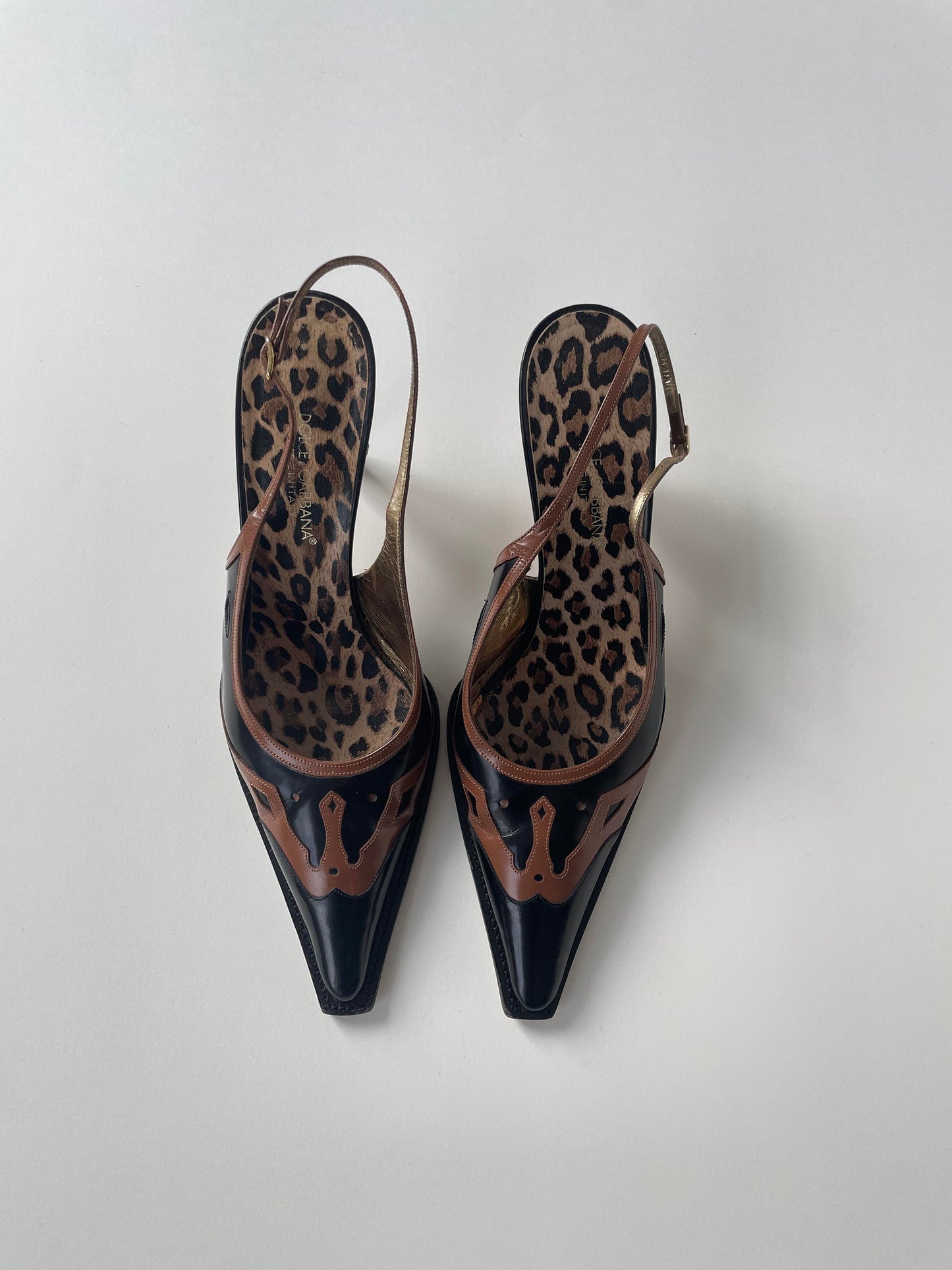 Vintage Dolce &amp; Gabbana western sling pumps