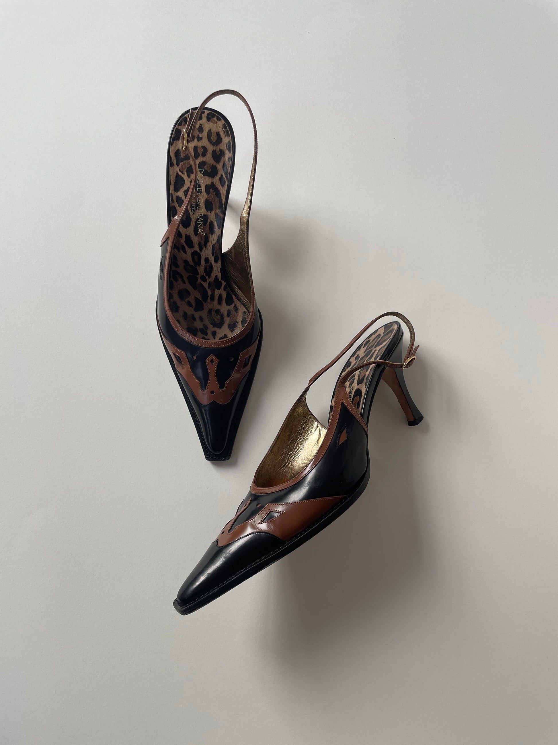 Vintage Dolce &amp; Gabbana western sling pumps