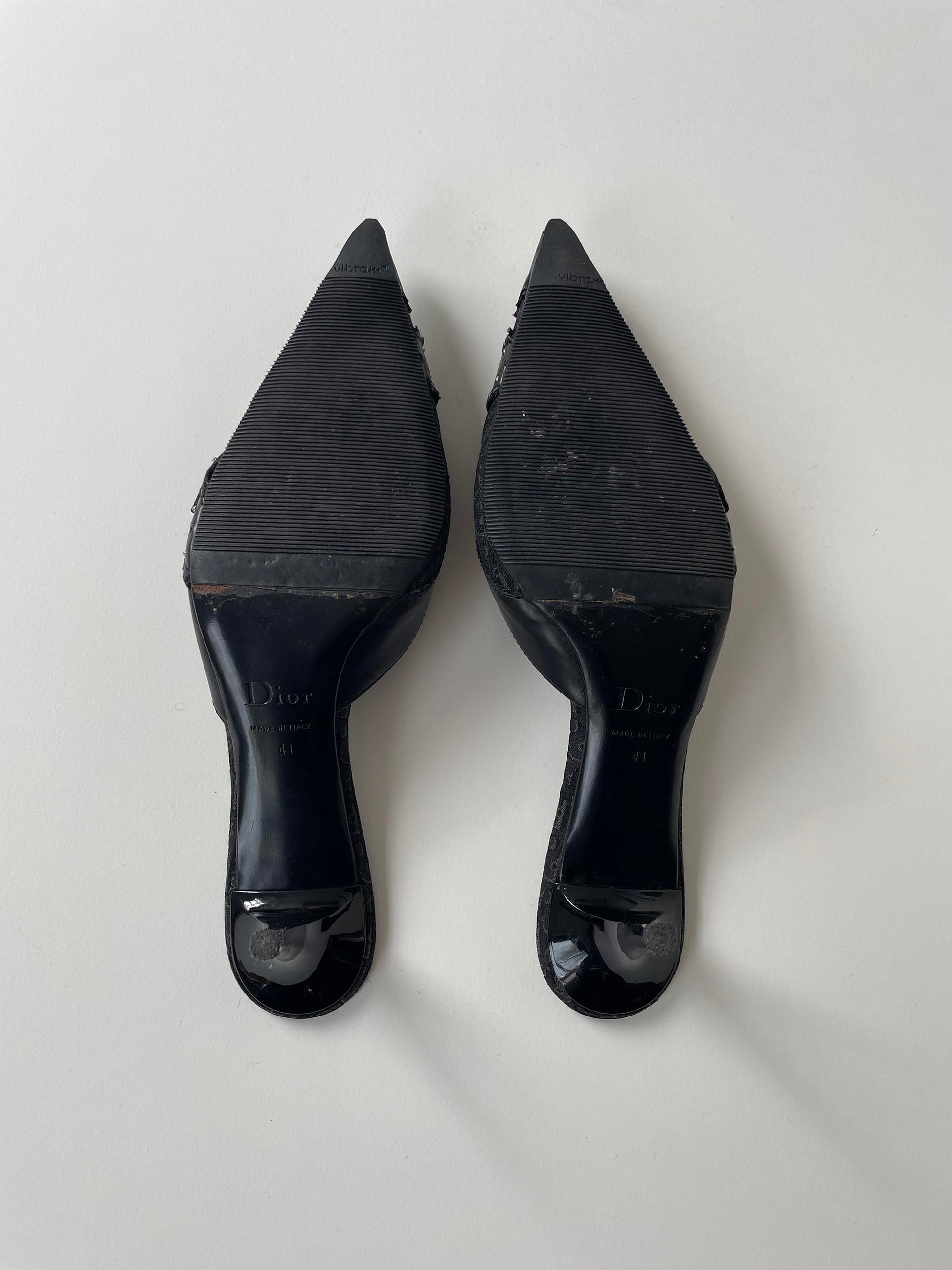 Christian Dior by John Galliano hardcore collection metal logo mules