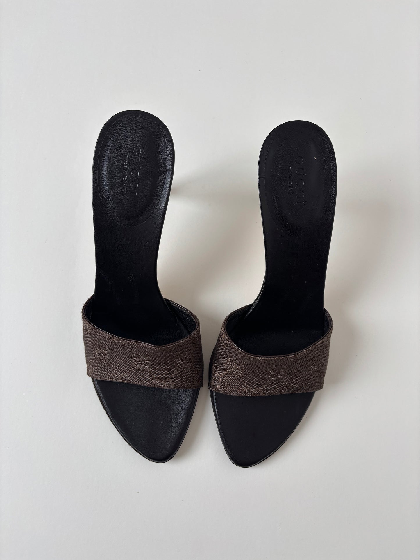 Gucci by Tom Ford 2000s minimalistic brown monogram heels (EU 37,5 / US 7)