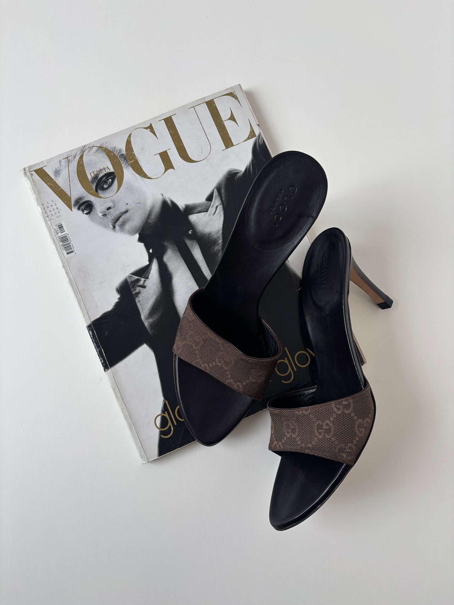 Gucci by Tom Ford 2000s minimalistic brown monogram heels (EU 37,5 / US 7)