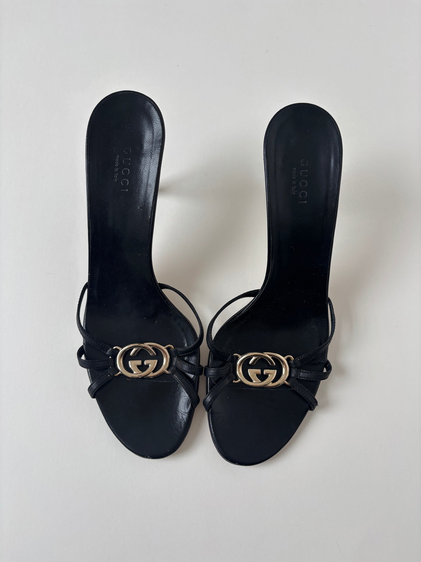 Gucci 2000s black interlocking GG sandal heels (EU 39 / US 8.5)