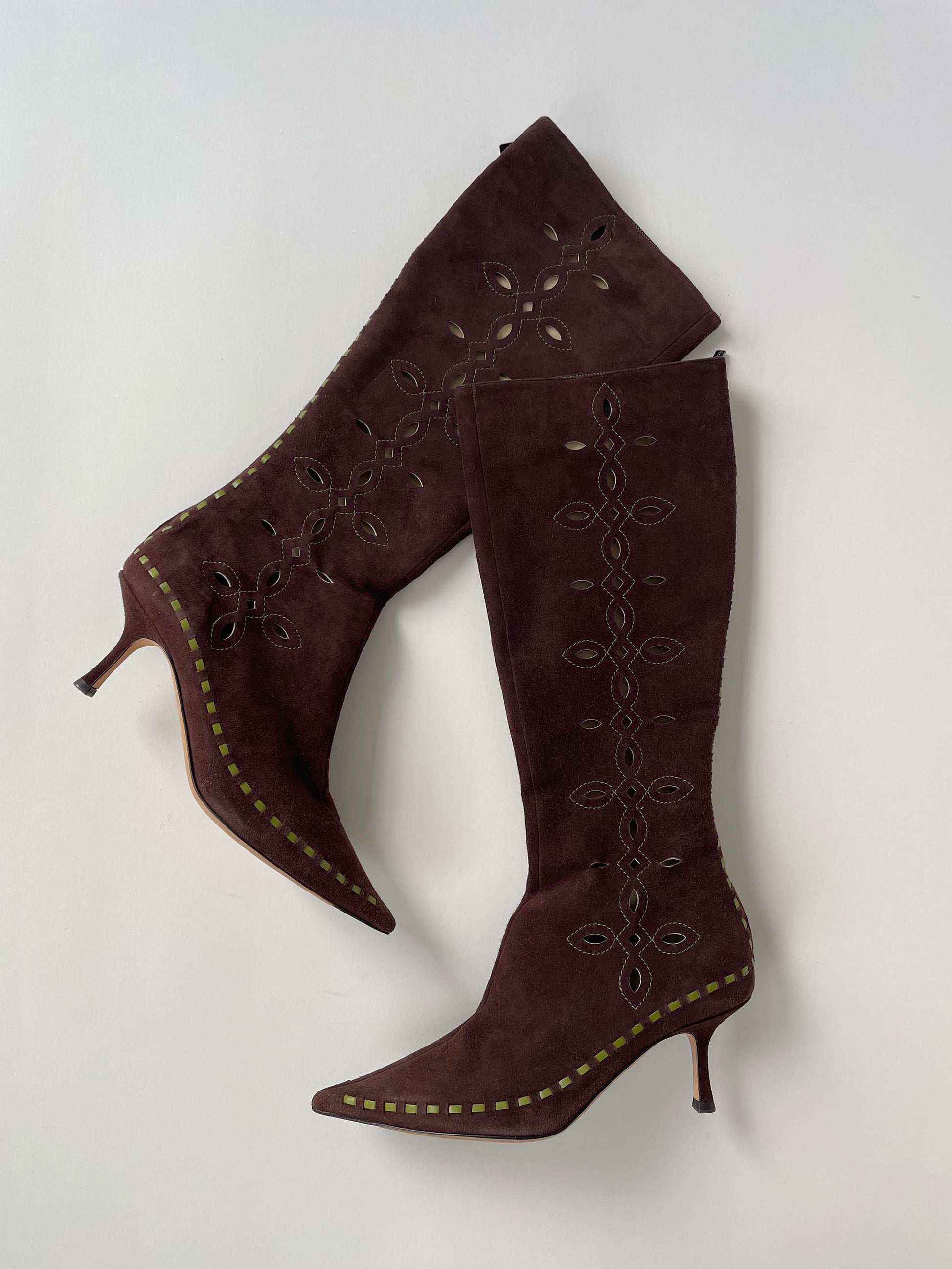 Vintage Jimmy Choo Jimmy Choo eyelet suede boots