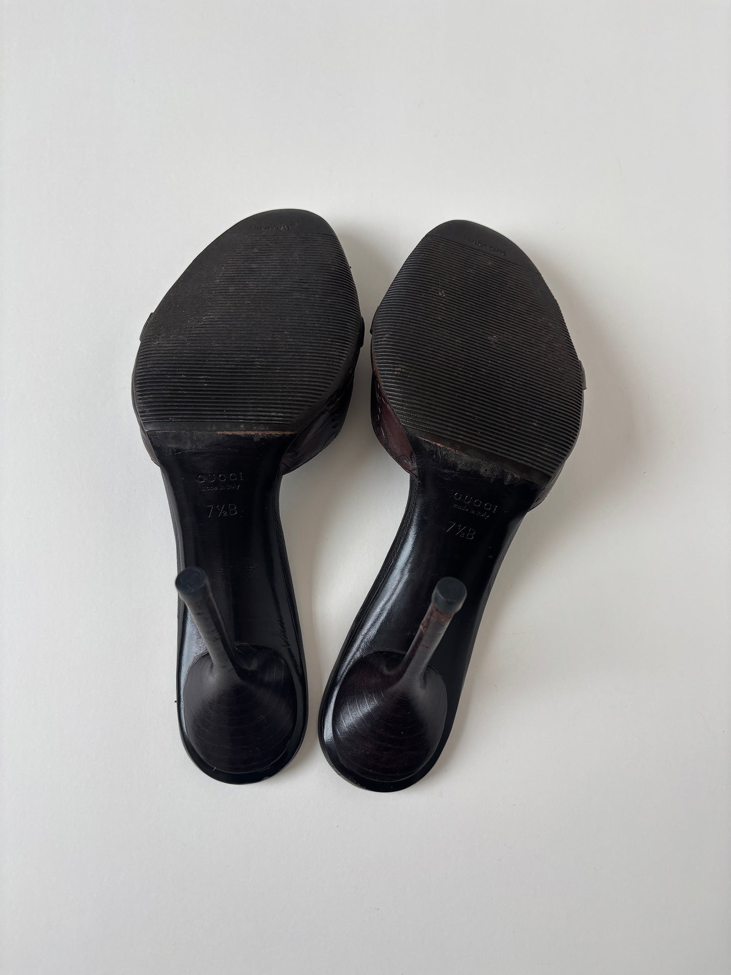 Gucci by Tom Ford 2000s dark brown horsebit monogram sandals (EU 38 / US 7.5)