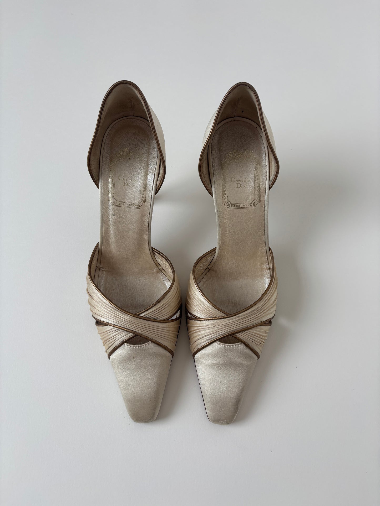 Christian Dior by John Galliano 1990s ivory satin bridal pumps (EU 37,5 / US 7 )