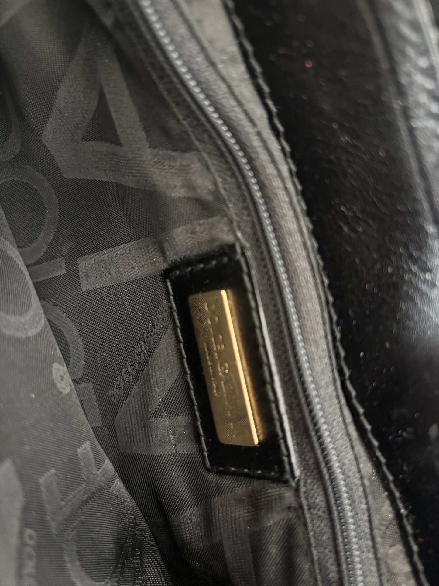 Dolce & Gabbana 2000s black python O-Ring baguette bag