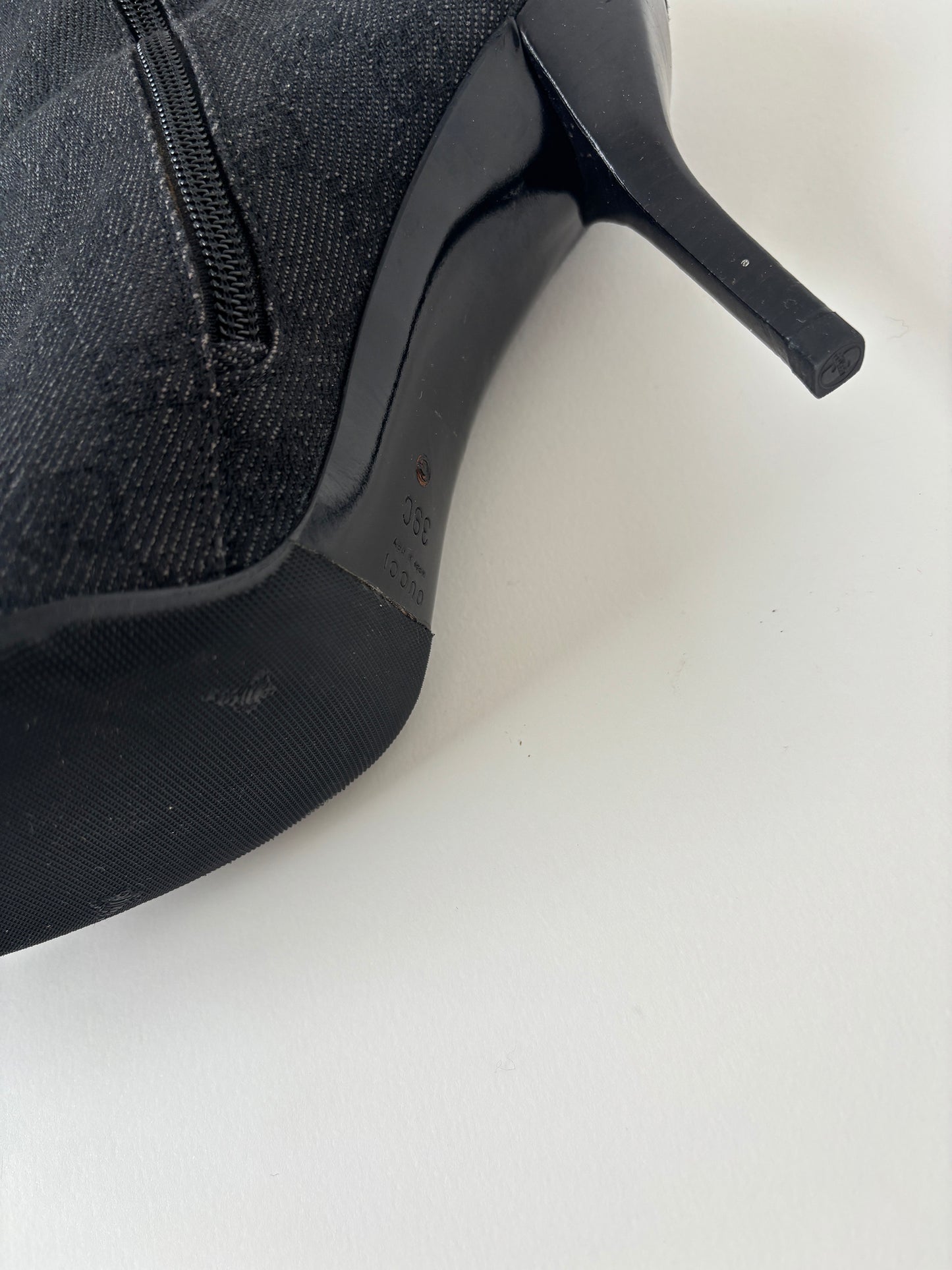 Gucci by Tom Ford F/W 1998s dark denim monogram boots (EU 39/ US 8.5)