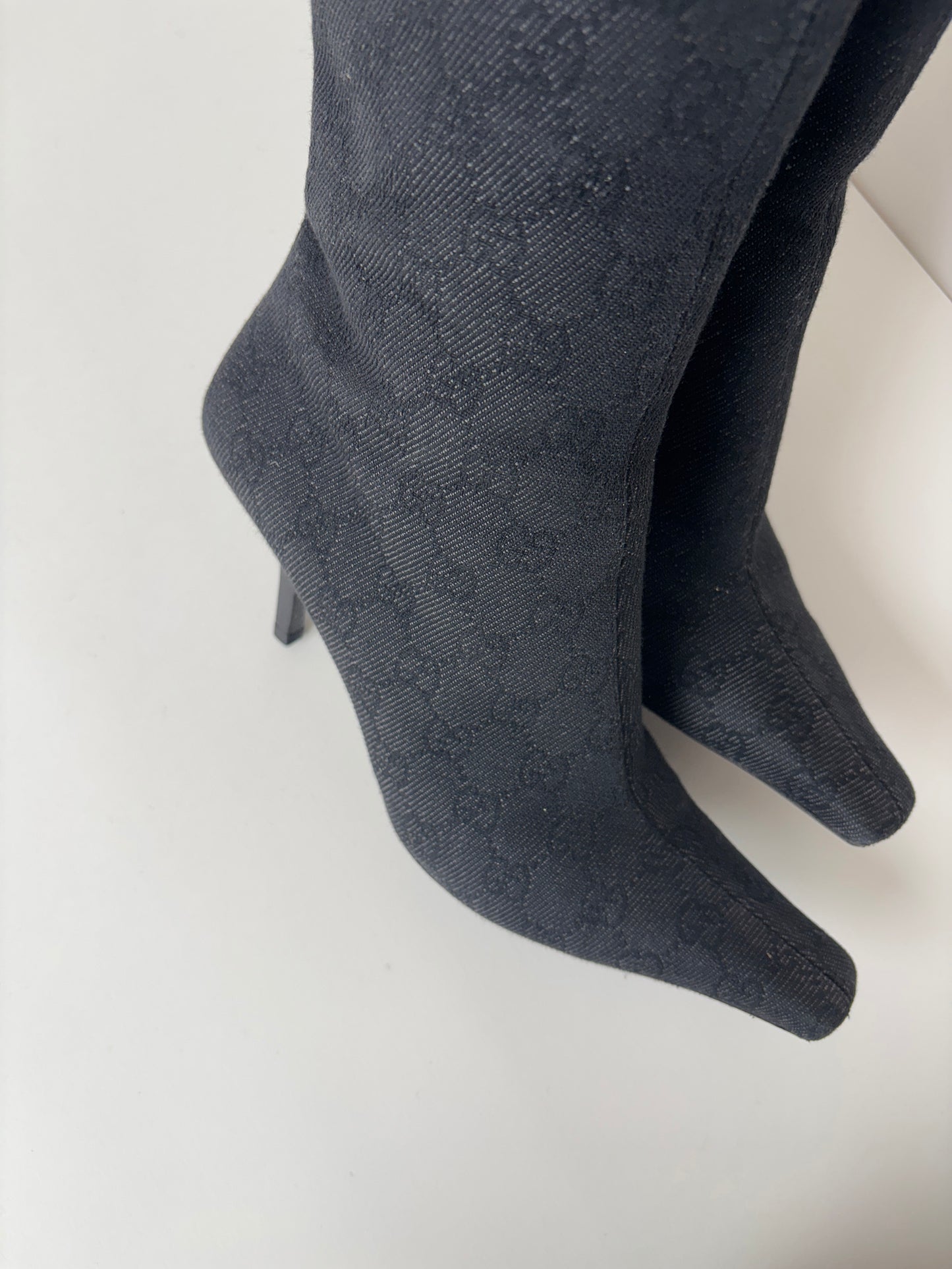 Gucci by Tom Ford F/W 1998s dark denim monogram boots (EU 39/ US 8.5)